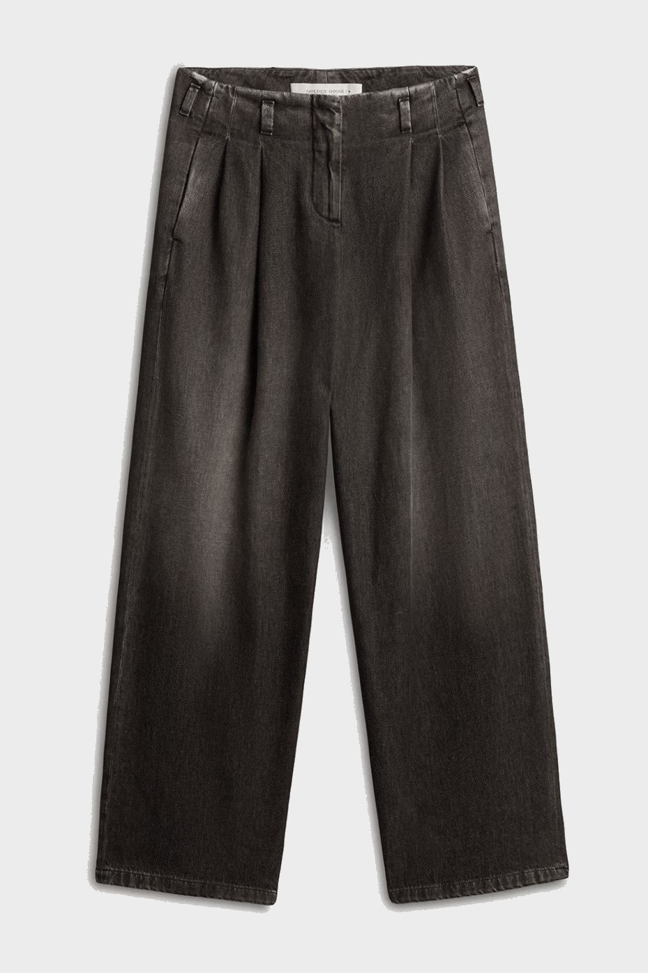 GOLDEN GOOSE Wide Leg Denim Pant Flavia in Washed Black