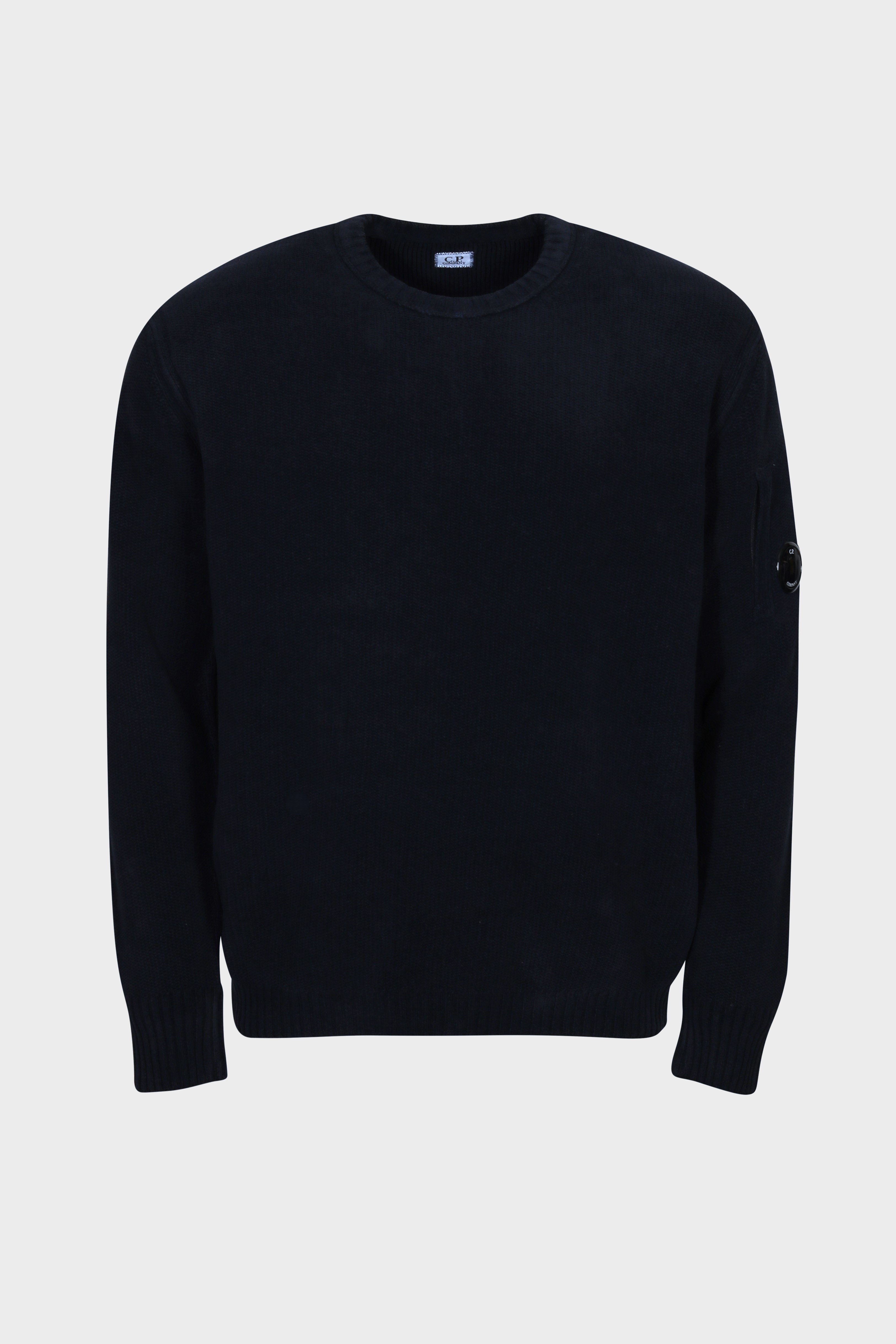 C.P. COMPANY Cotton Chenille Knit Pullover in Dark Navy