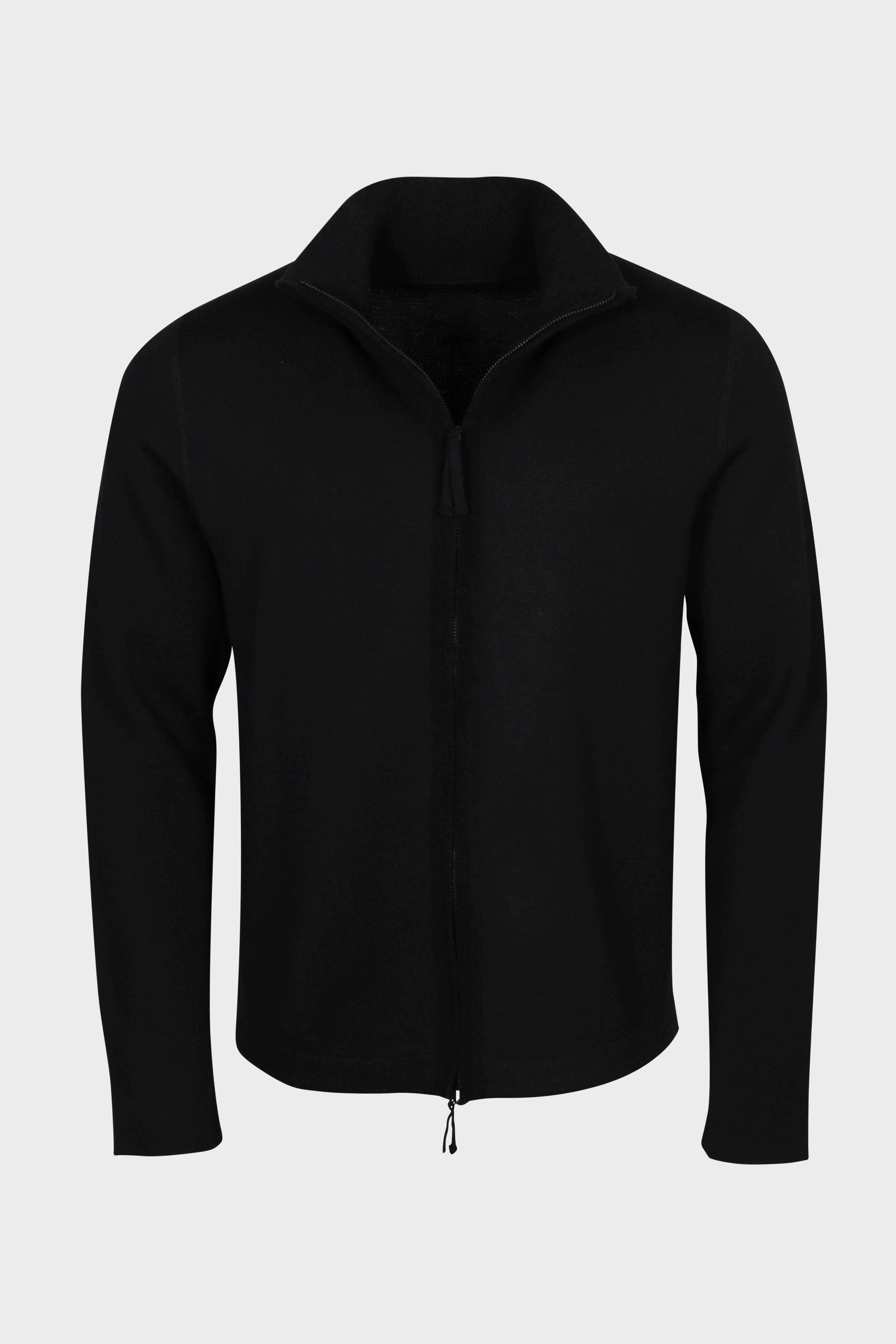 HANNES ROETHER Zip Knit Jacket in Black