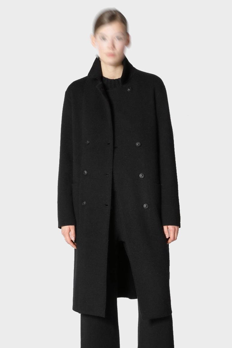 SMINFINITY Doubleface Peacoat in Black