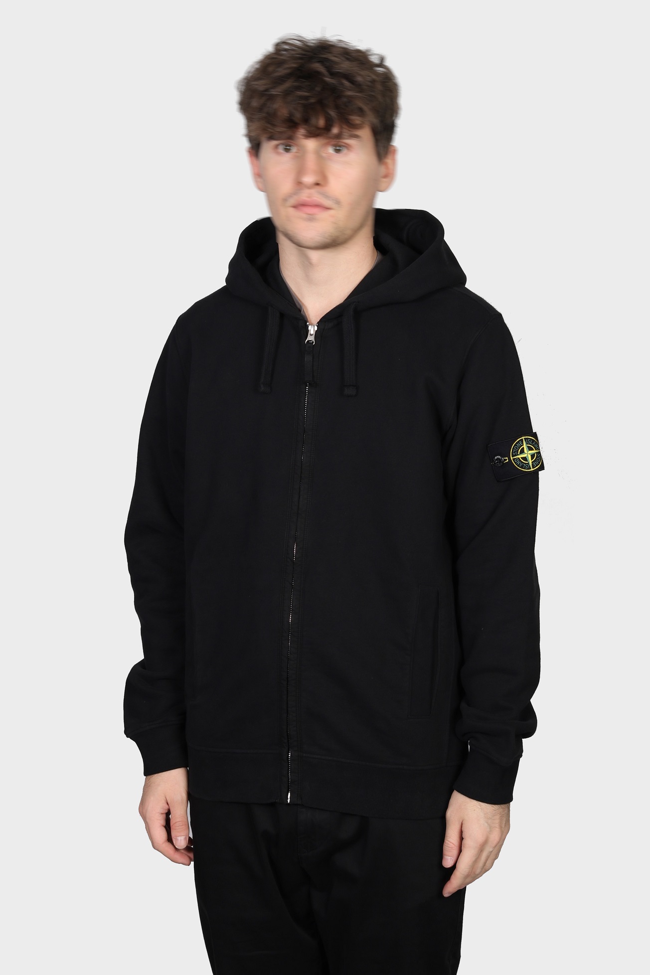 STONE ISLAND Zip Hoodie in Black