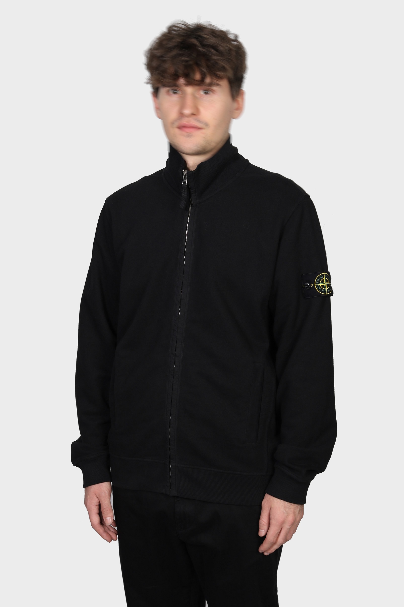 STONE ISLAND Zip Sweatshirt in Black