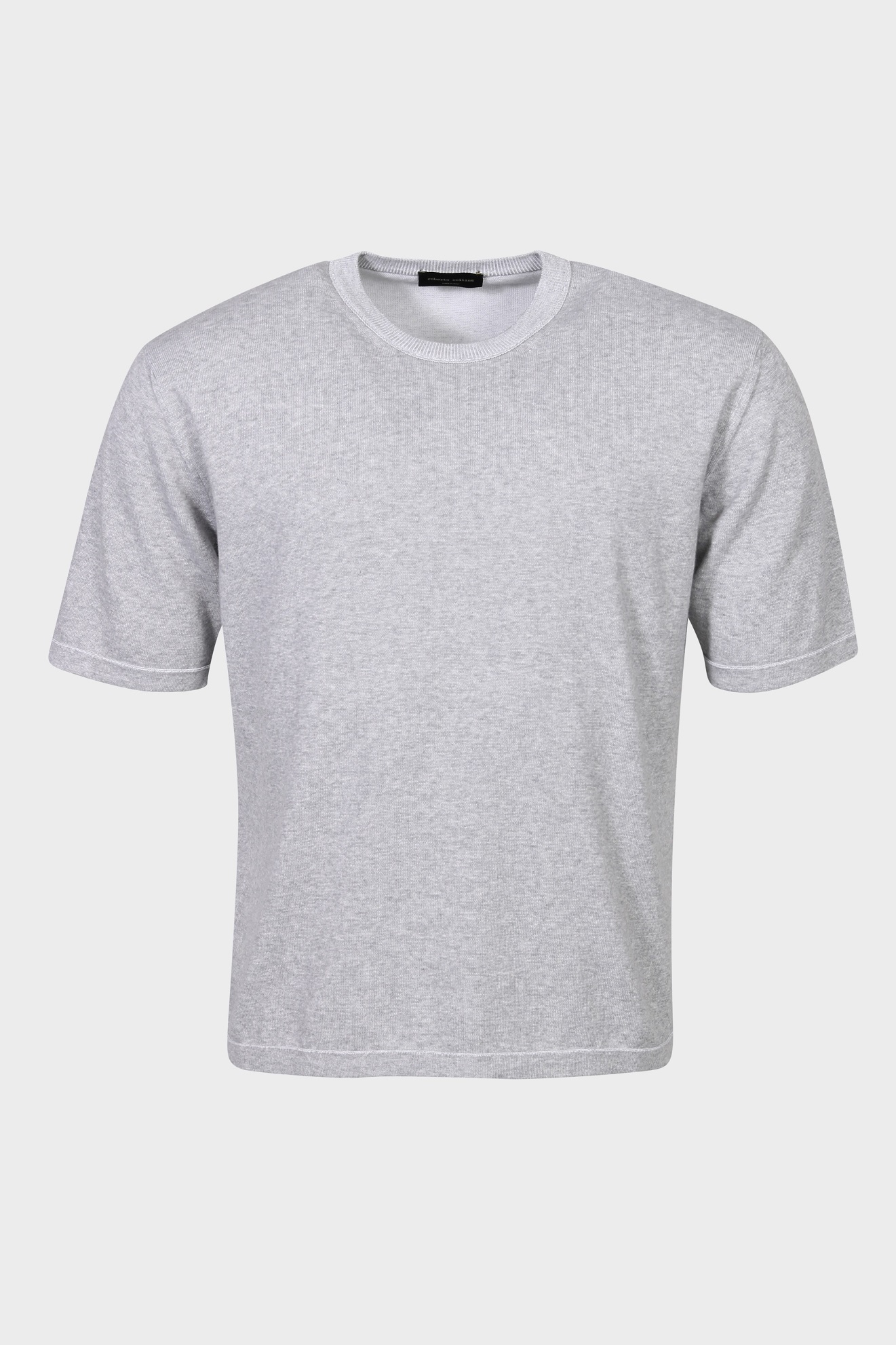 ROBERTO COLLINA Cotton Knit T-Shirt in Heathergrey