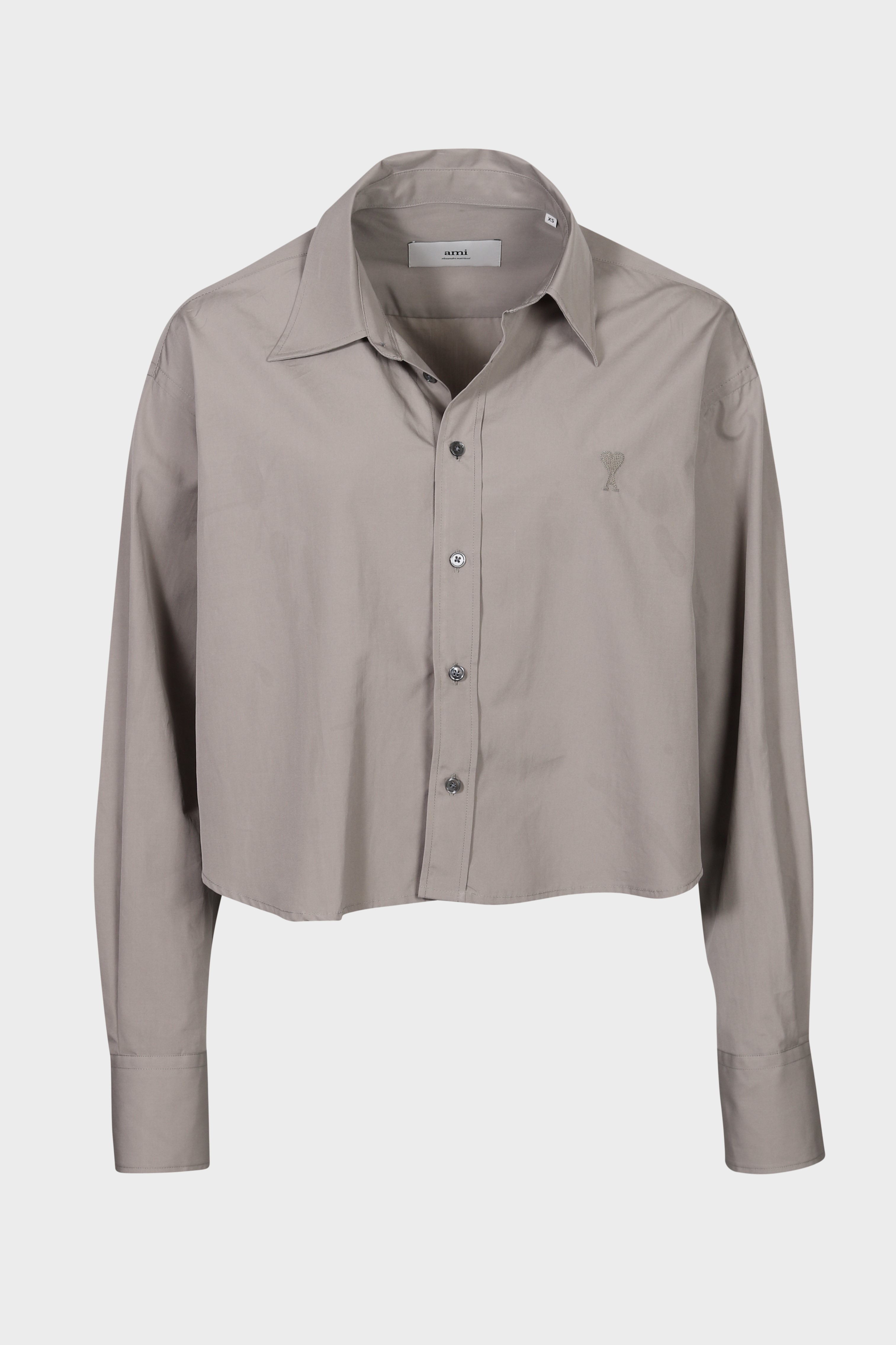 AMI PARIS Chemise Cropped Oversize Shirt in Ash