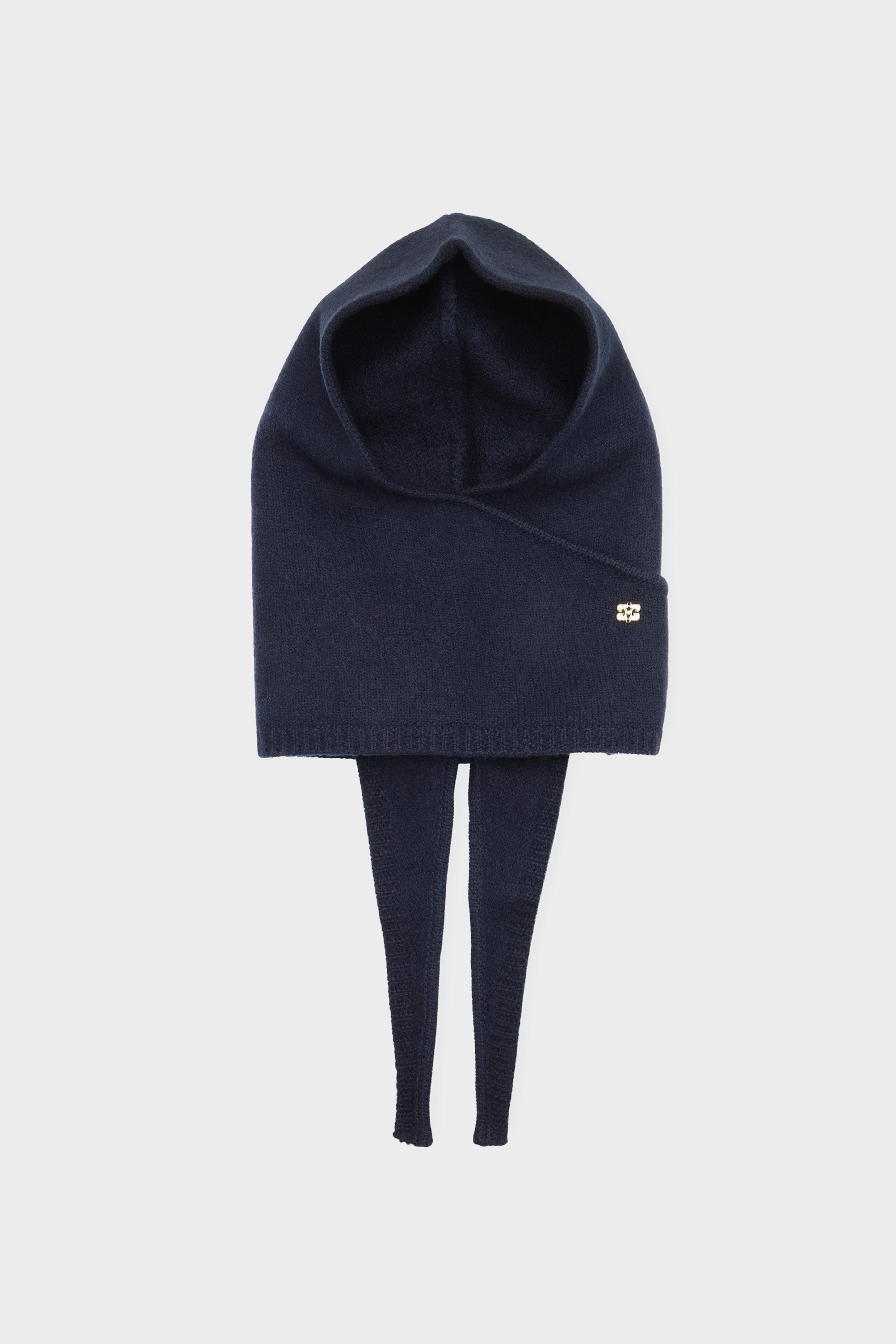 GANNI Boiled Wool Balaclava in Blue