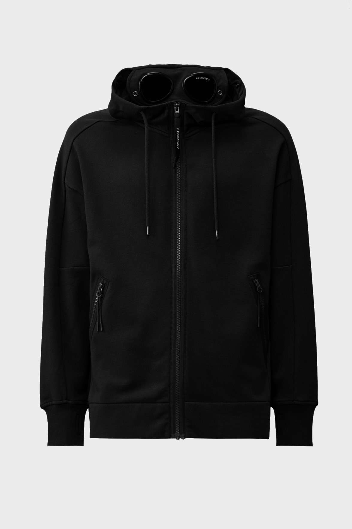 C.P. COMPANY Google Zip Hoodie in Black