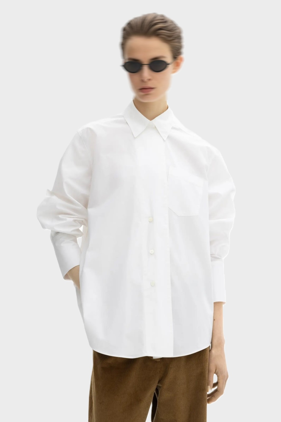 DAGMAR Asymmetric Shirt in White