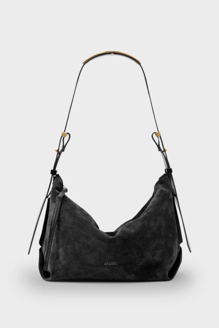 ISABEL MARANT Leyden Shoulder Bag in Black Velvet