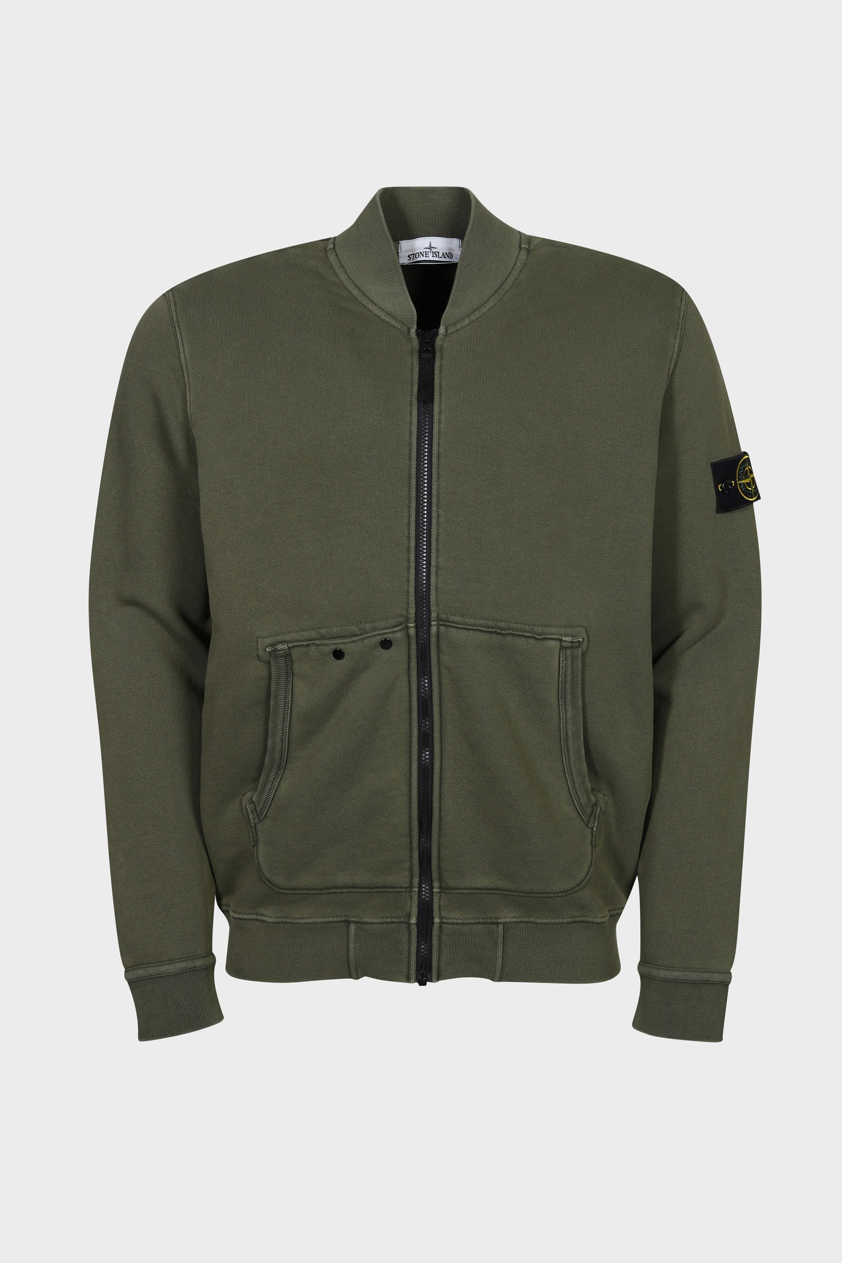 STONE ISLAND Heavy Cotton Bomber Jacket in Washed Olive