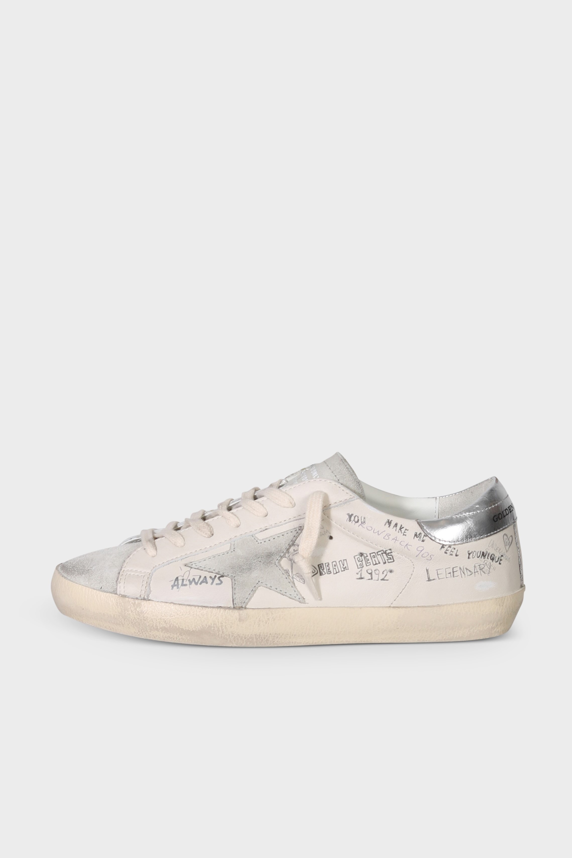 GOLDEN GOOSE Super-Star Classic in White/Ice/Silver