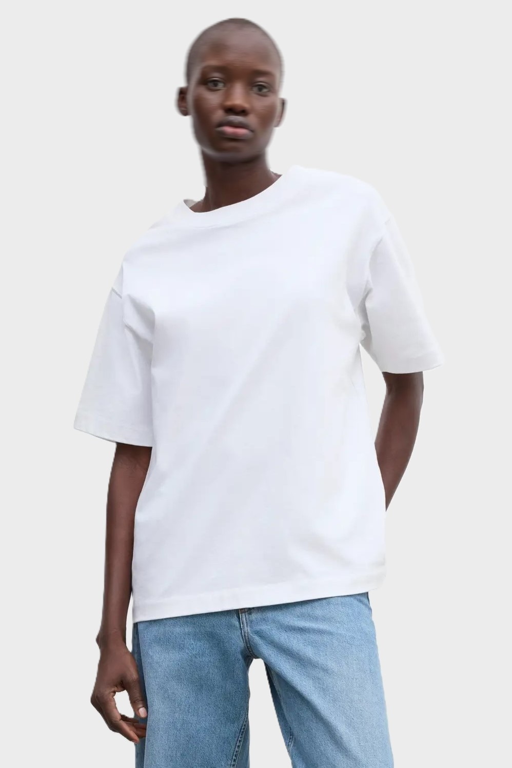 DAGMAR Oversize Cotton Tee in White