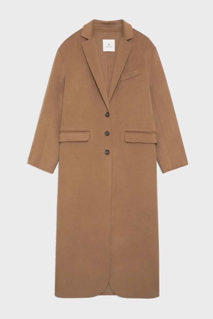 ANINE BING Quinn Coat in Camel Cashmere Blend