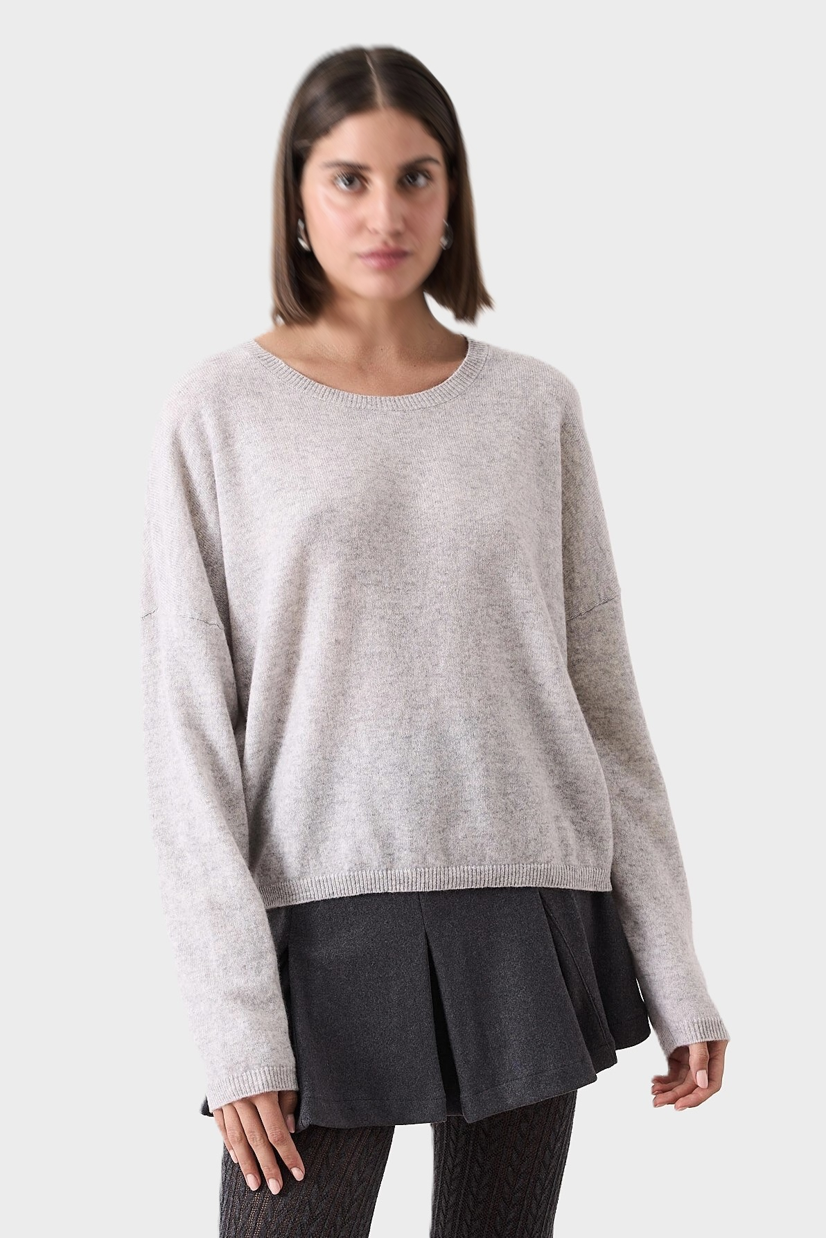 ABSOLUT CASHMERE Kaira Oversize Sweater in Heather Light Grey