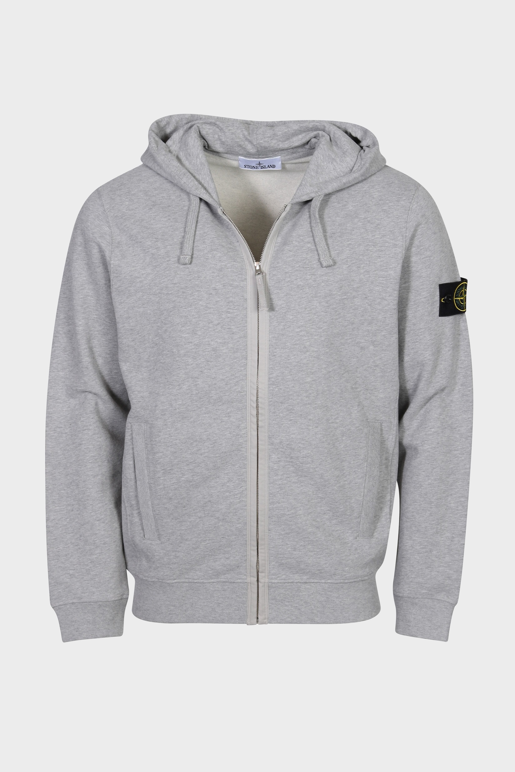 STONE ISLAND Zip Hoodie in Heather Grey