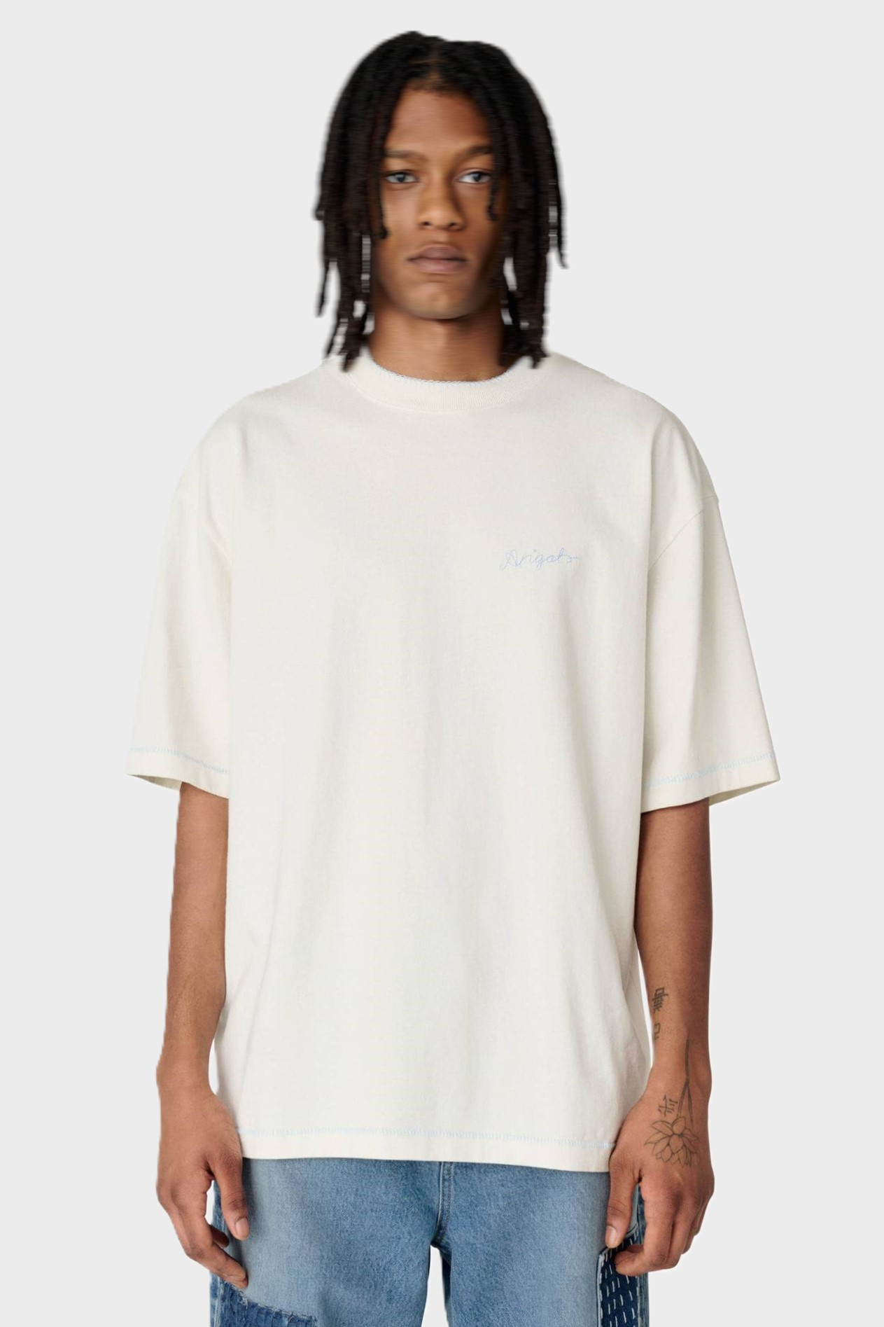 AXEL ARIGATO Stitch T-Shirt in Off White