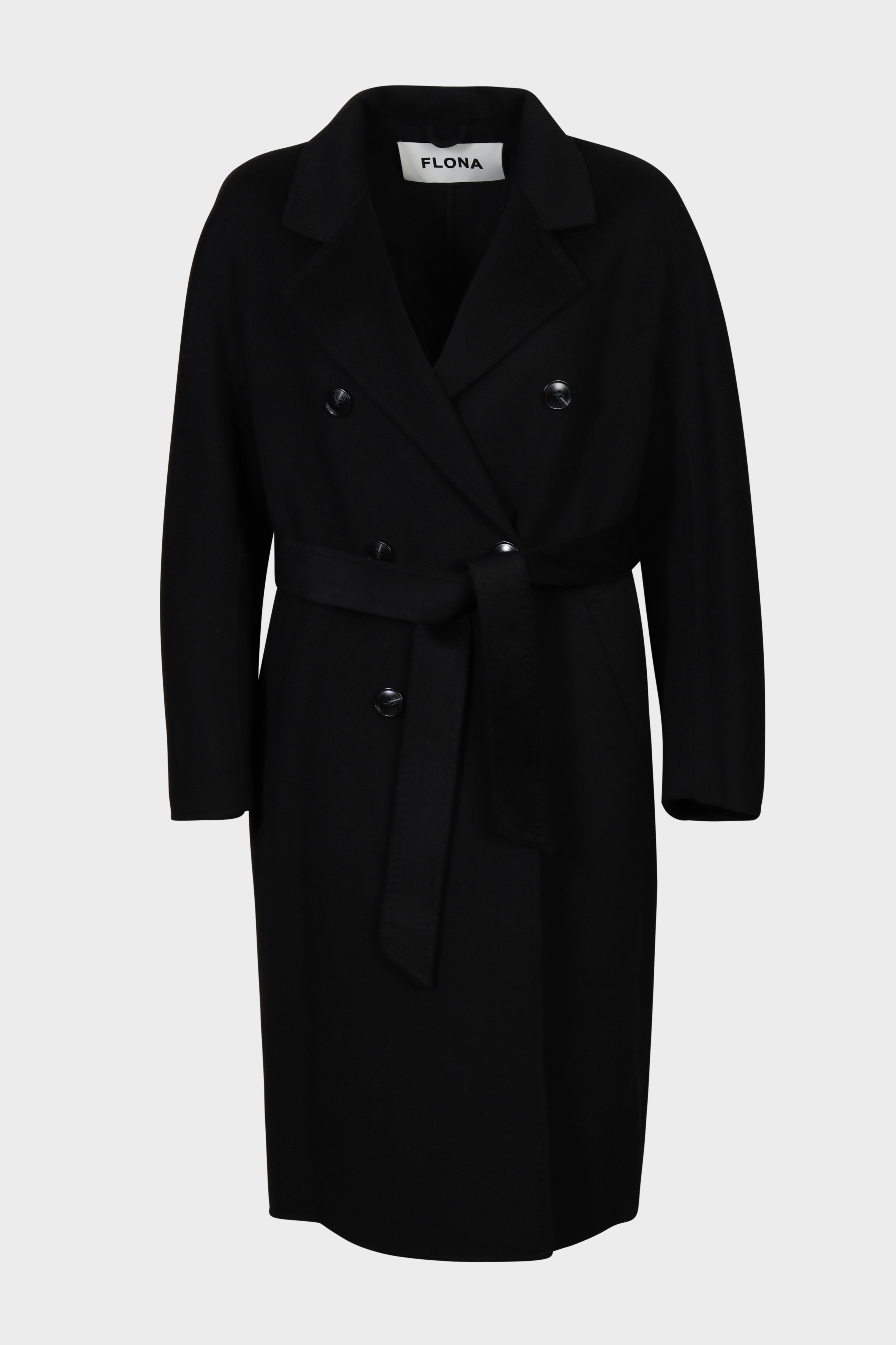 FLONA Wool/Cashmere Coat in Black