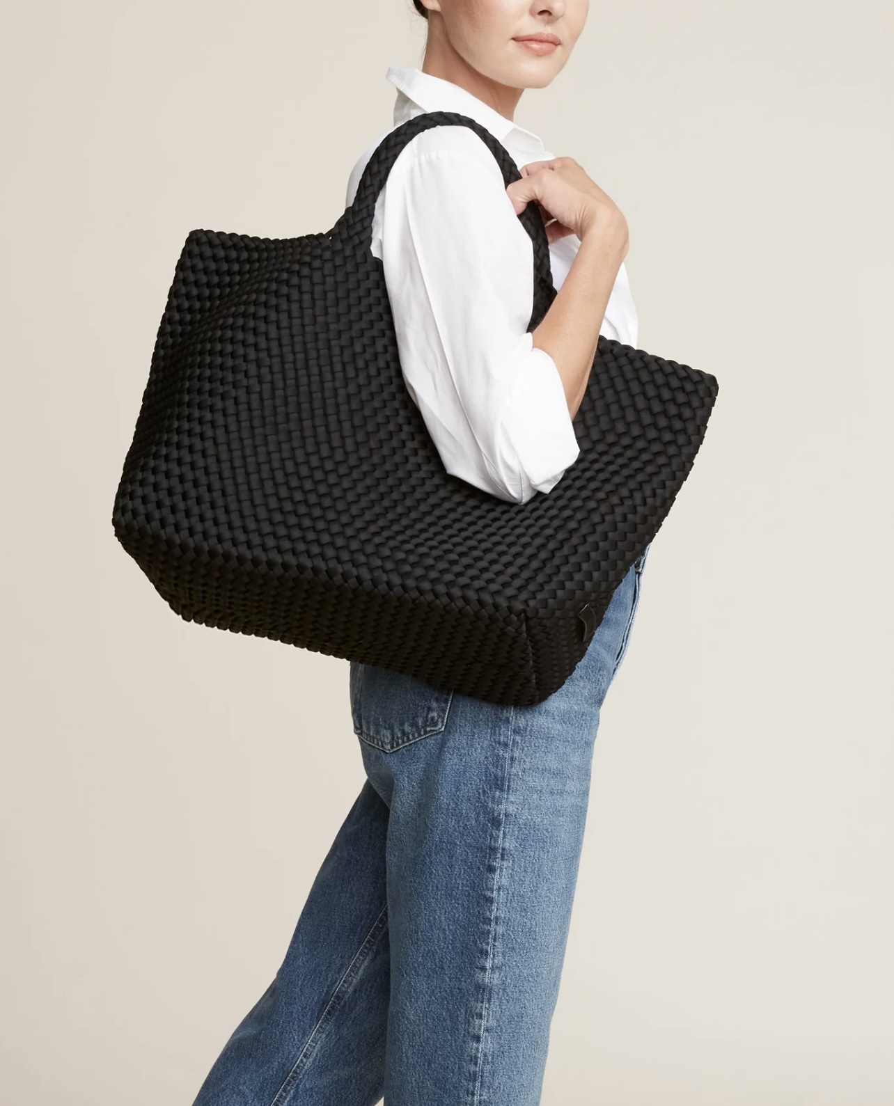 NAGHEDI Handwoven Large Tote St. Barth in Black