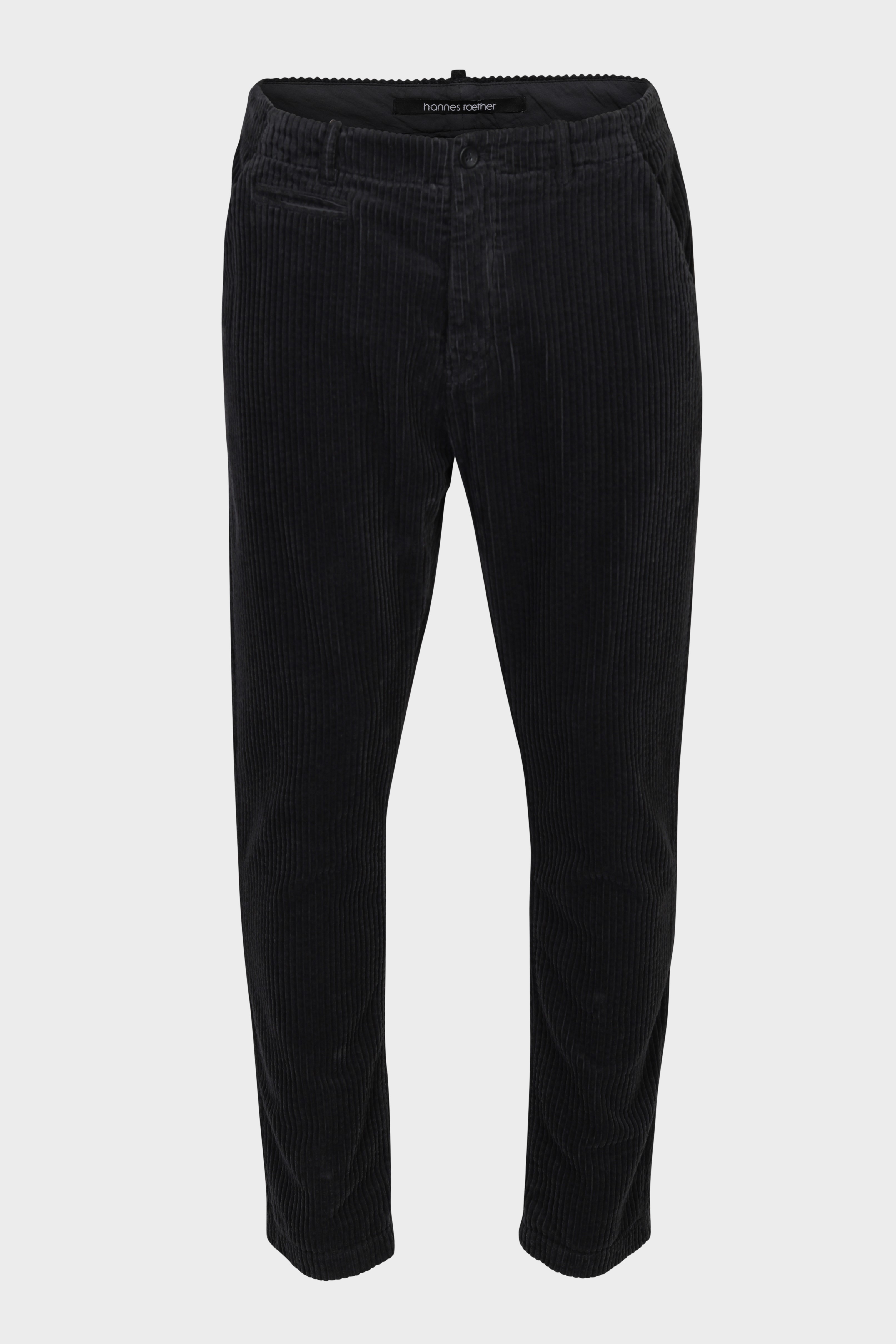 HANNES ROETHER Corduroy Pant in Dark Grey