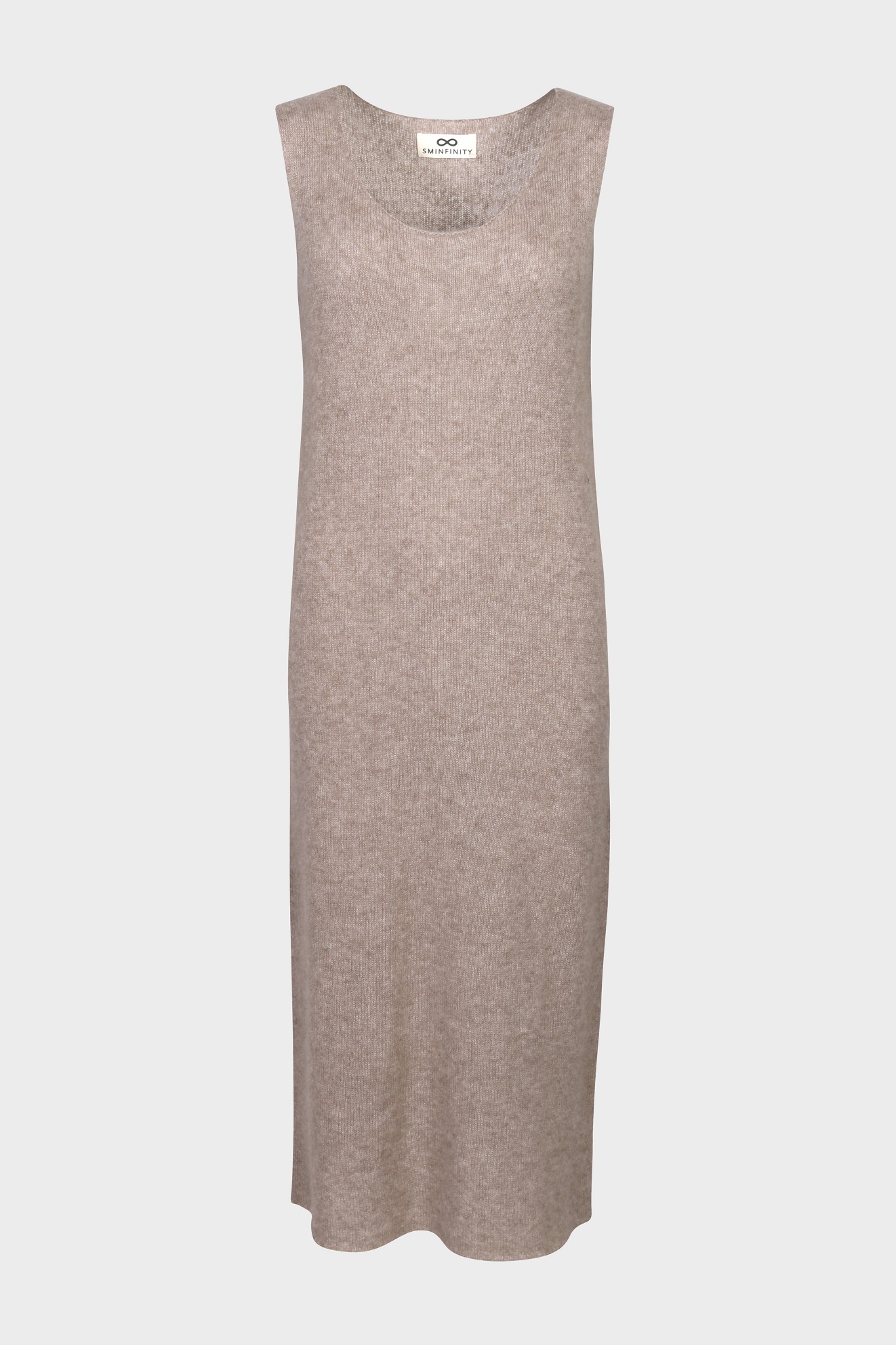 SMINFINITY Fluffy Tank Dress in Taupe Melange