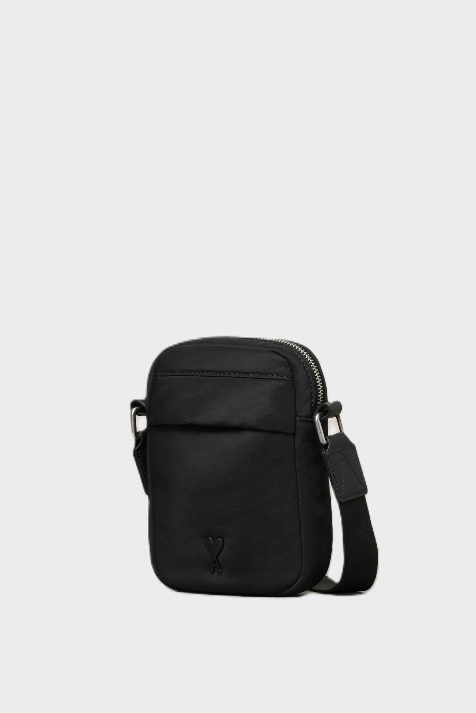 AMI PARIS de Coeur Nylon Crossbody Pocket Bag in Black