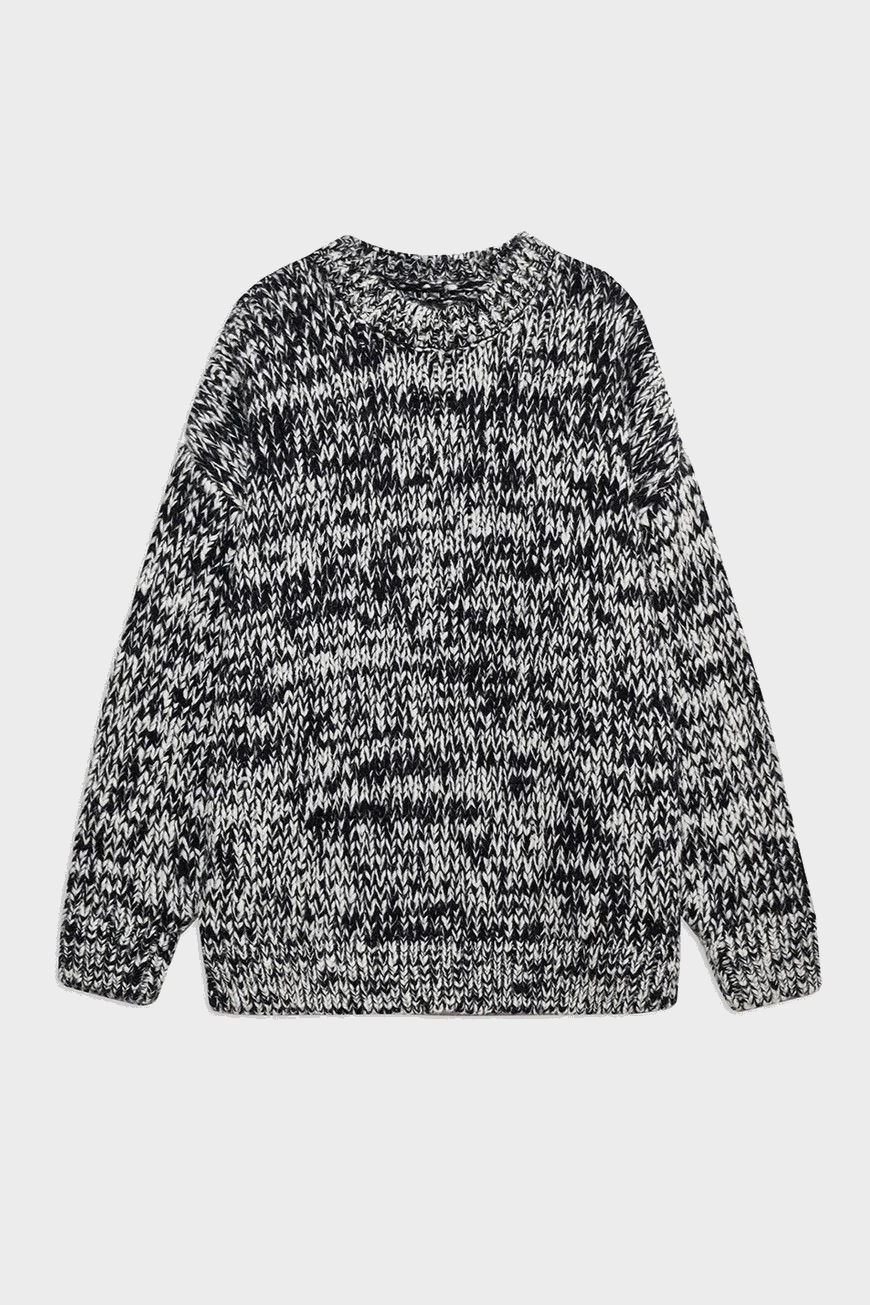 ANINE BING Sydney Knit Pullover in Black/White