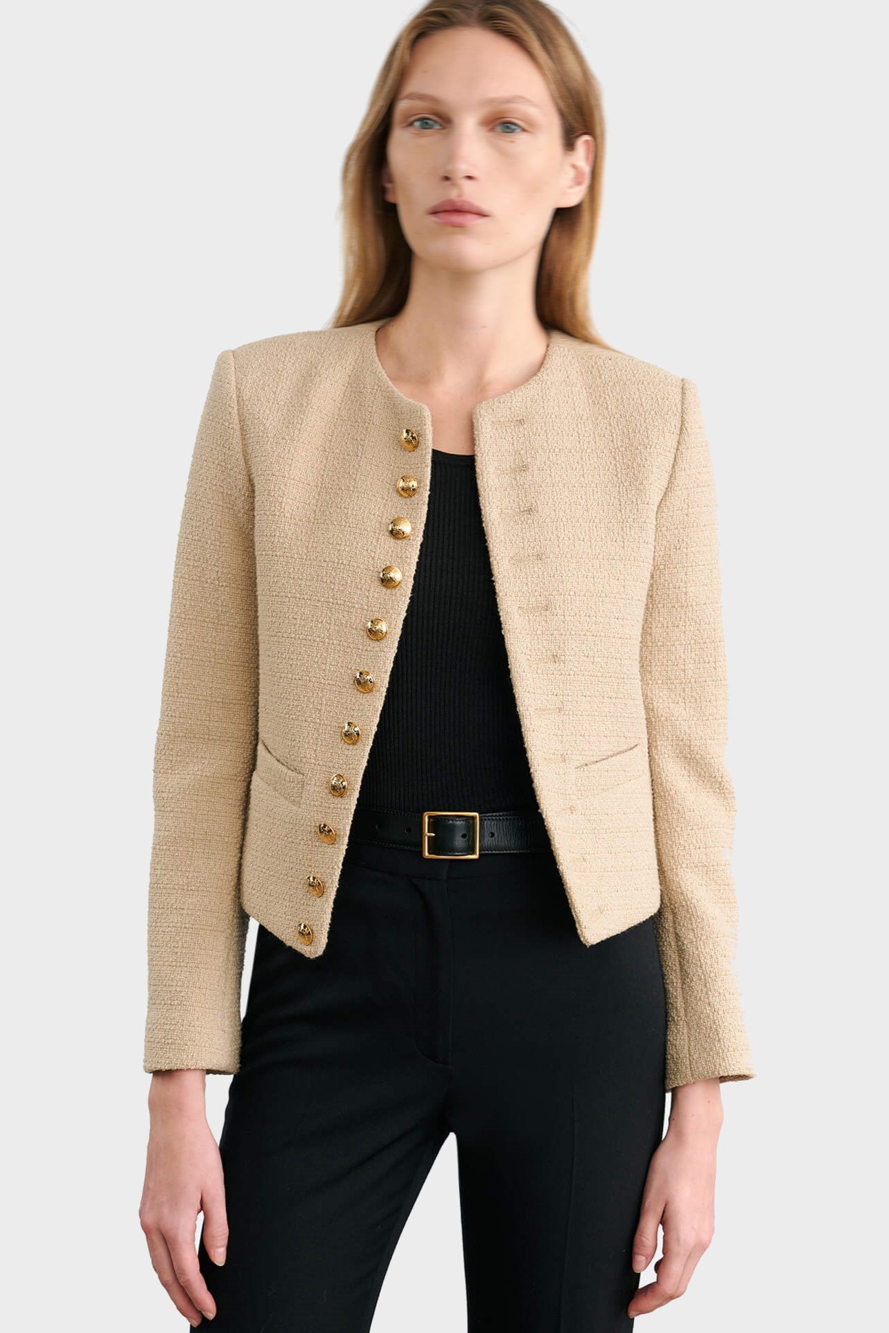 NILI LOTAN Patti Short Jacket in Beige