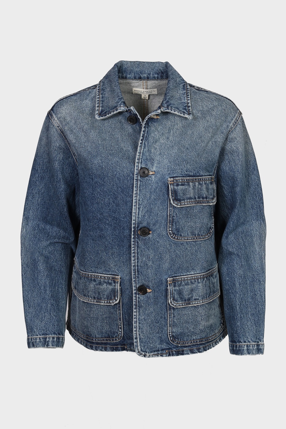 NILI LOTAN Cowan Denim Jacket in Ocean Wash