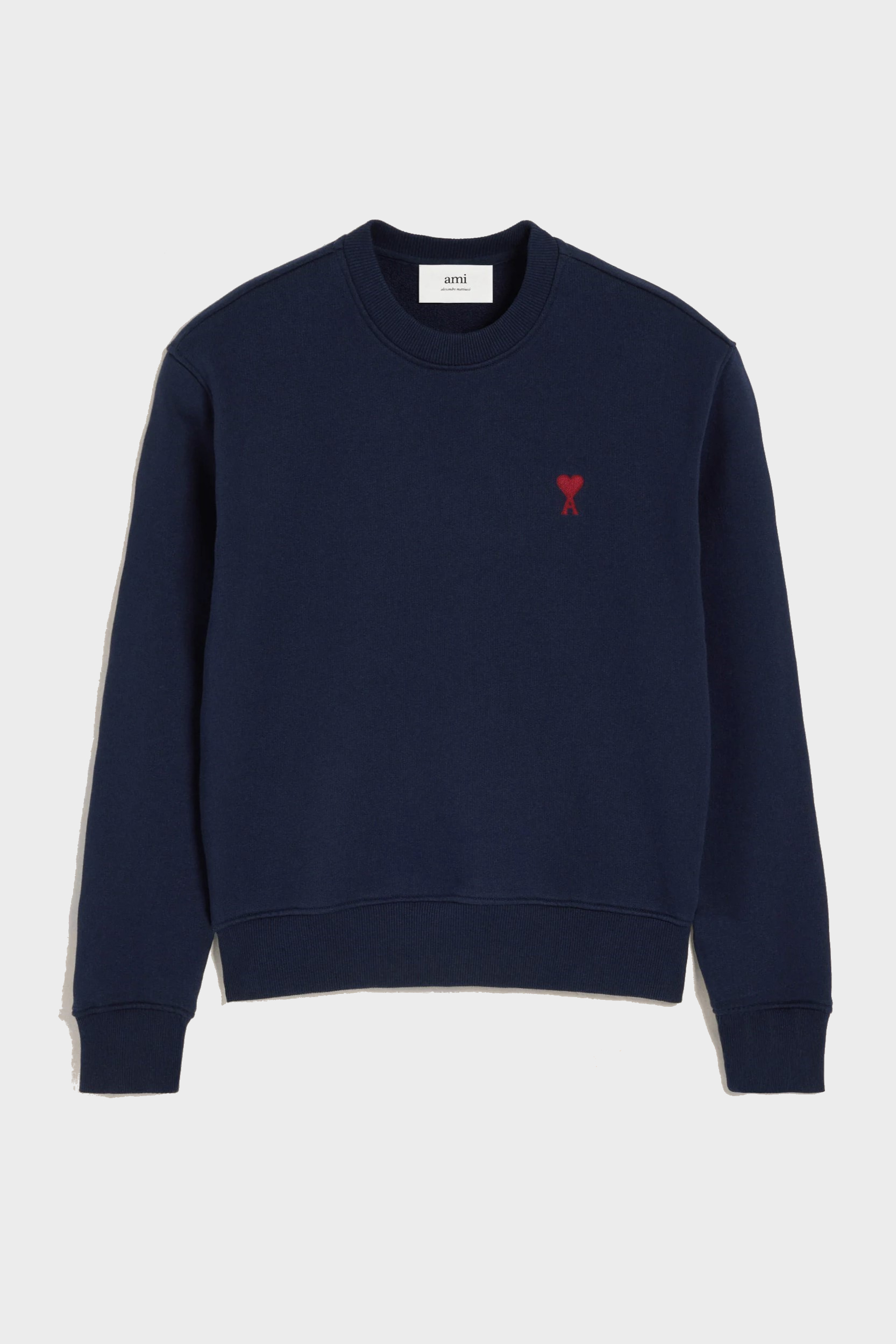 AMI PARIS de Coeur Molleton Sweatshirt in Night Blue/Red