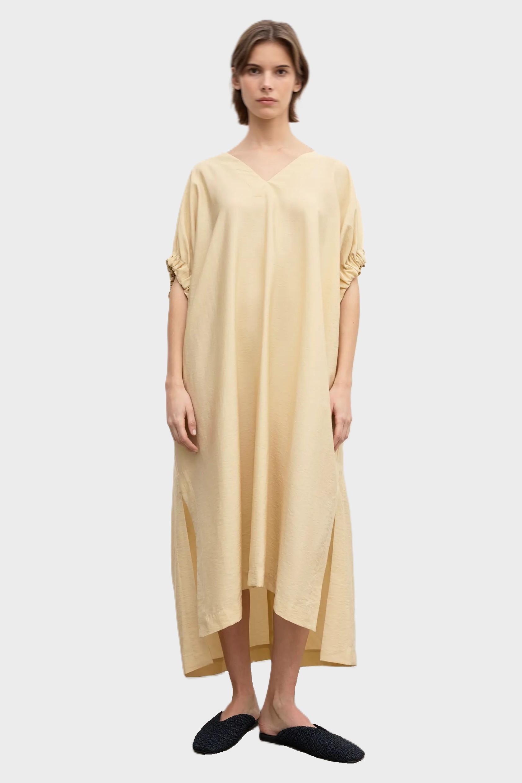 DAGMAR Rouched Dress in Desert Sand