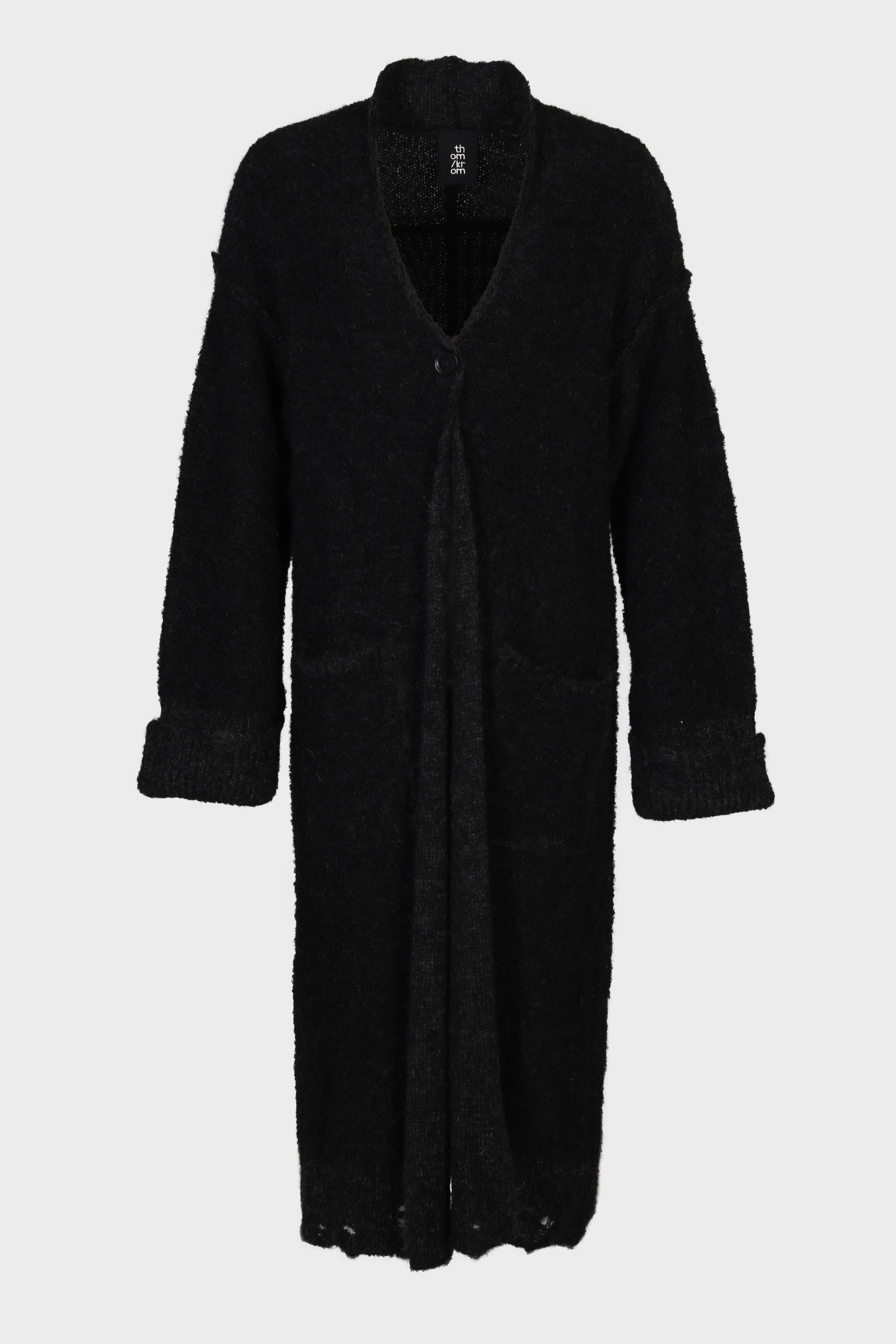 THOM KROM Alpaca Mix Coat in Black/White