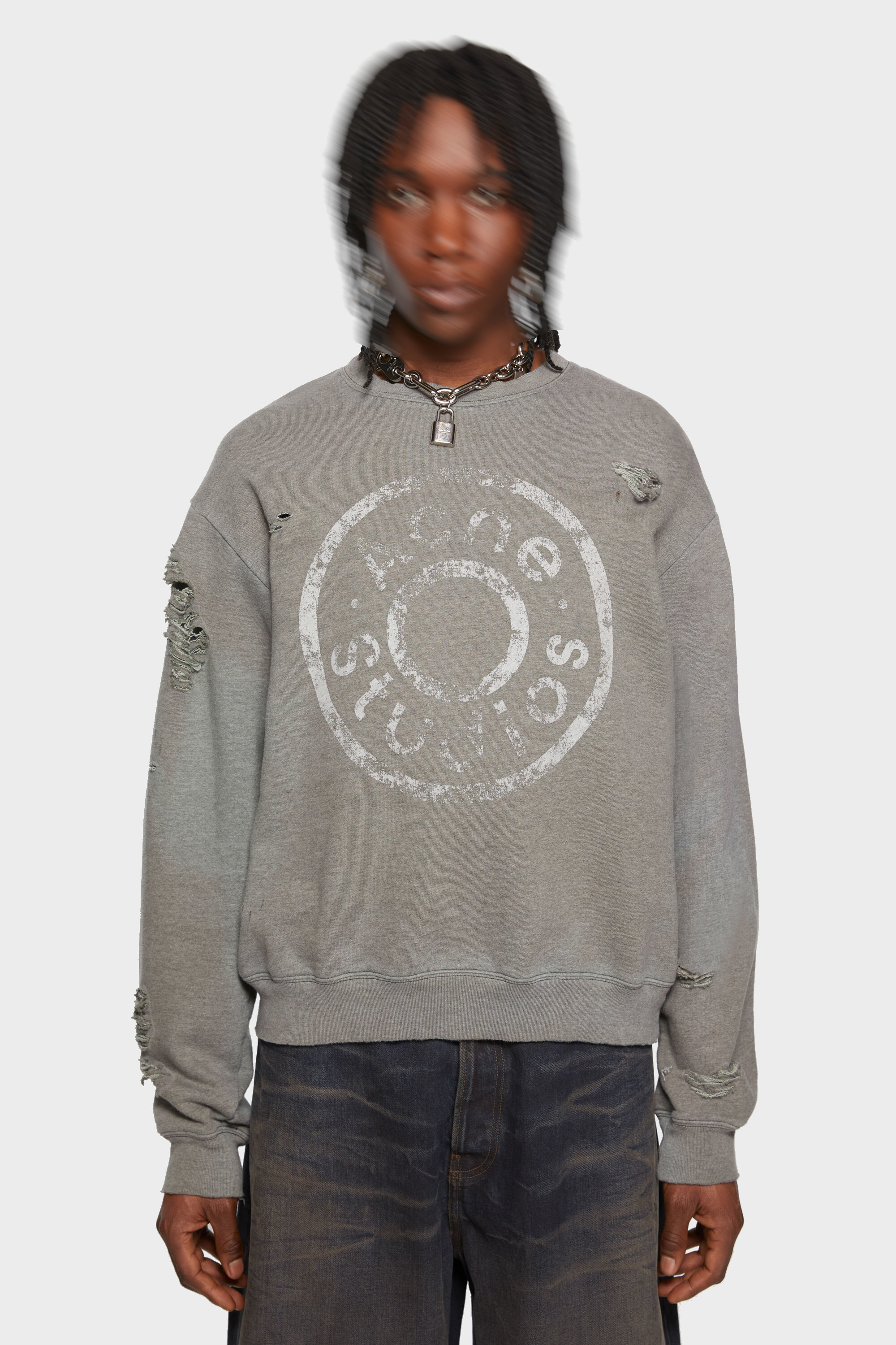 ACNE STUDIOS Logo Sweatshirt in Moss Green