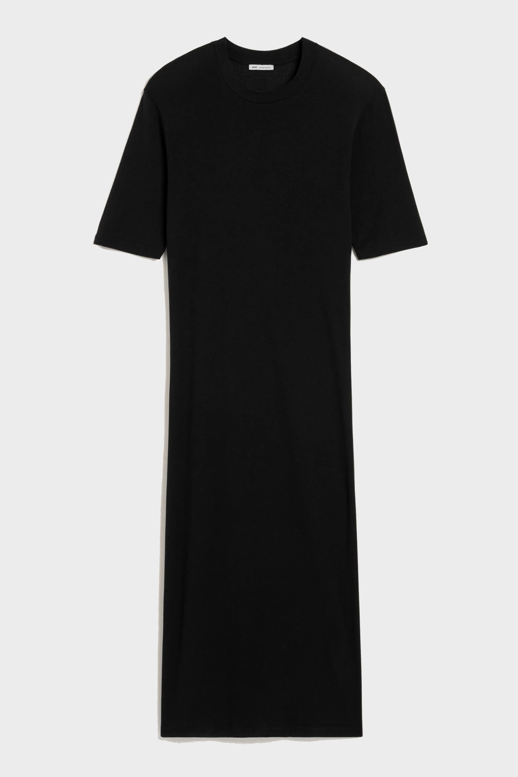 AMI PARIS Light Cotton Long Dress in Black