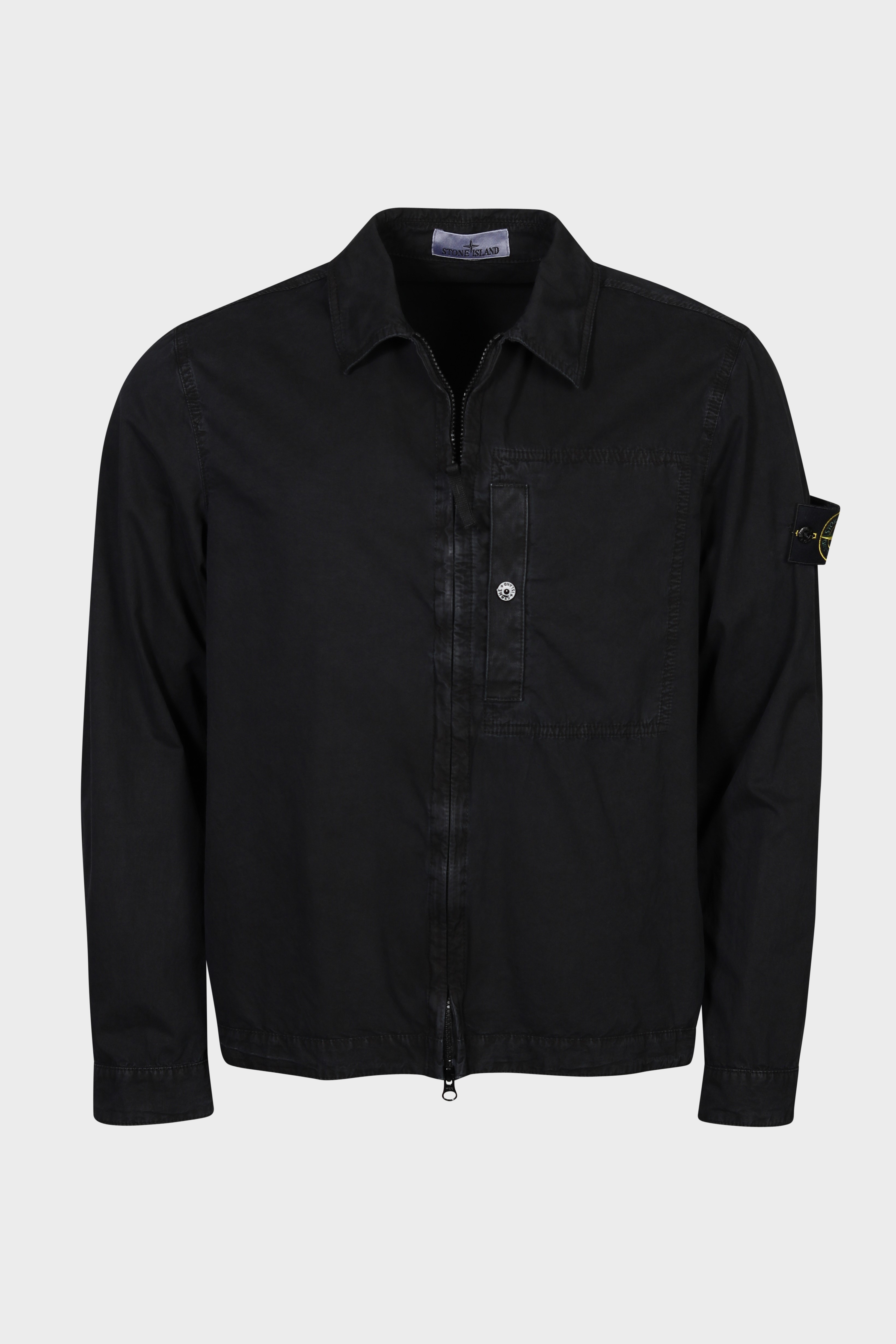 STONE ISLAND Cotton Overshirt in Washed Black