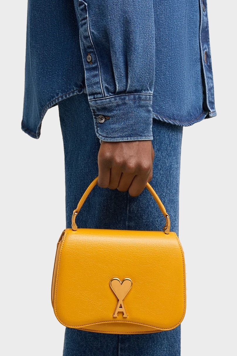 AMI PARIS Mini Paris Paris Bag in Mustard