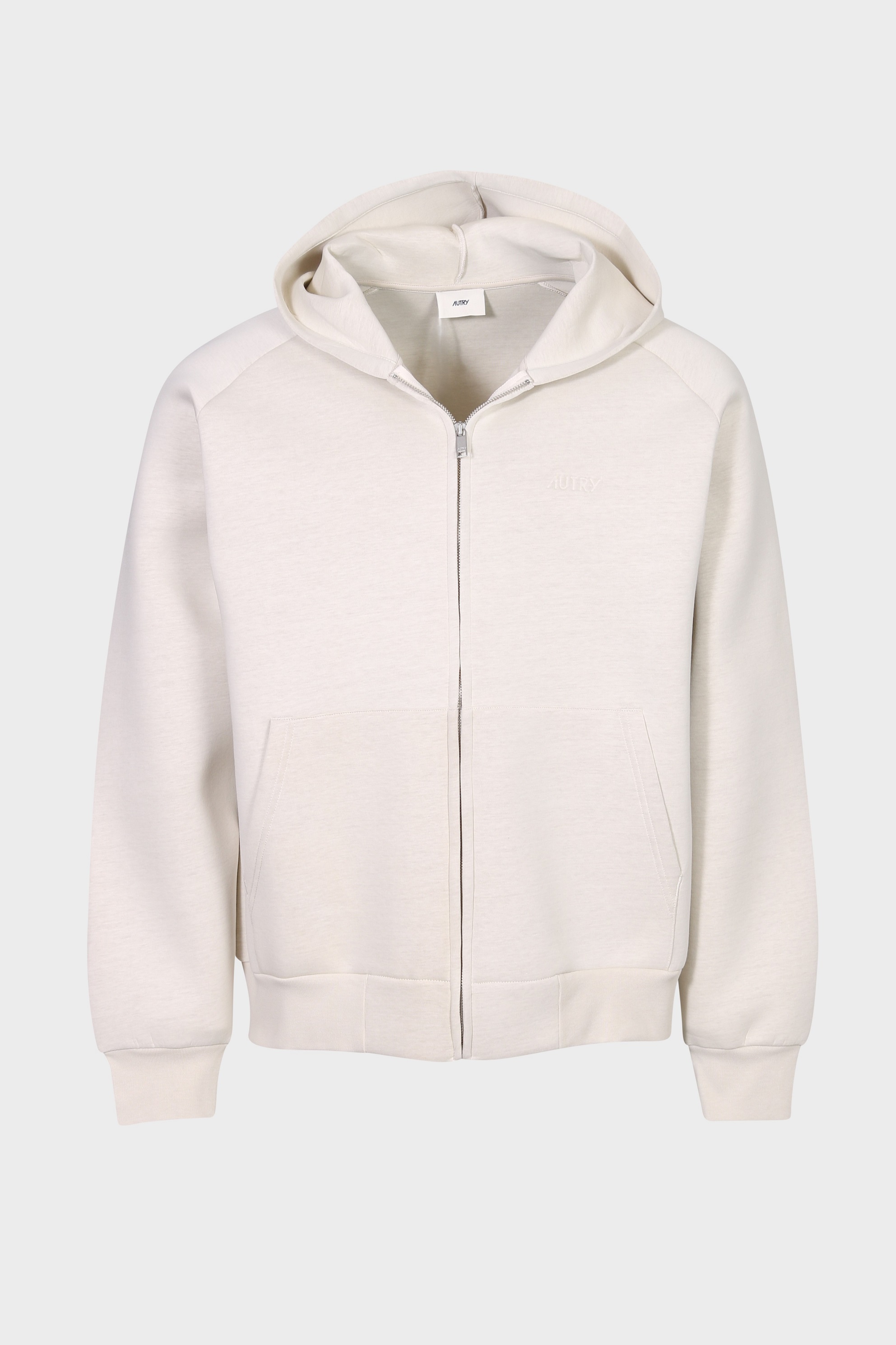 AUTRY ACTION SHOES Neoprene Zip Hoodie in Cream