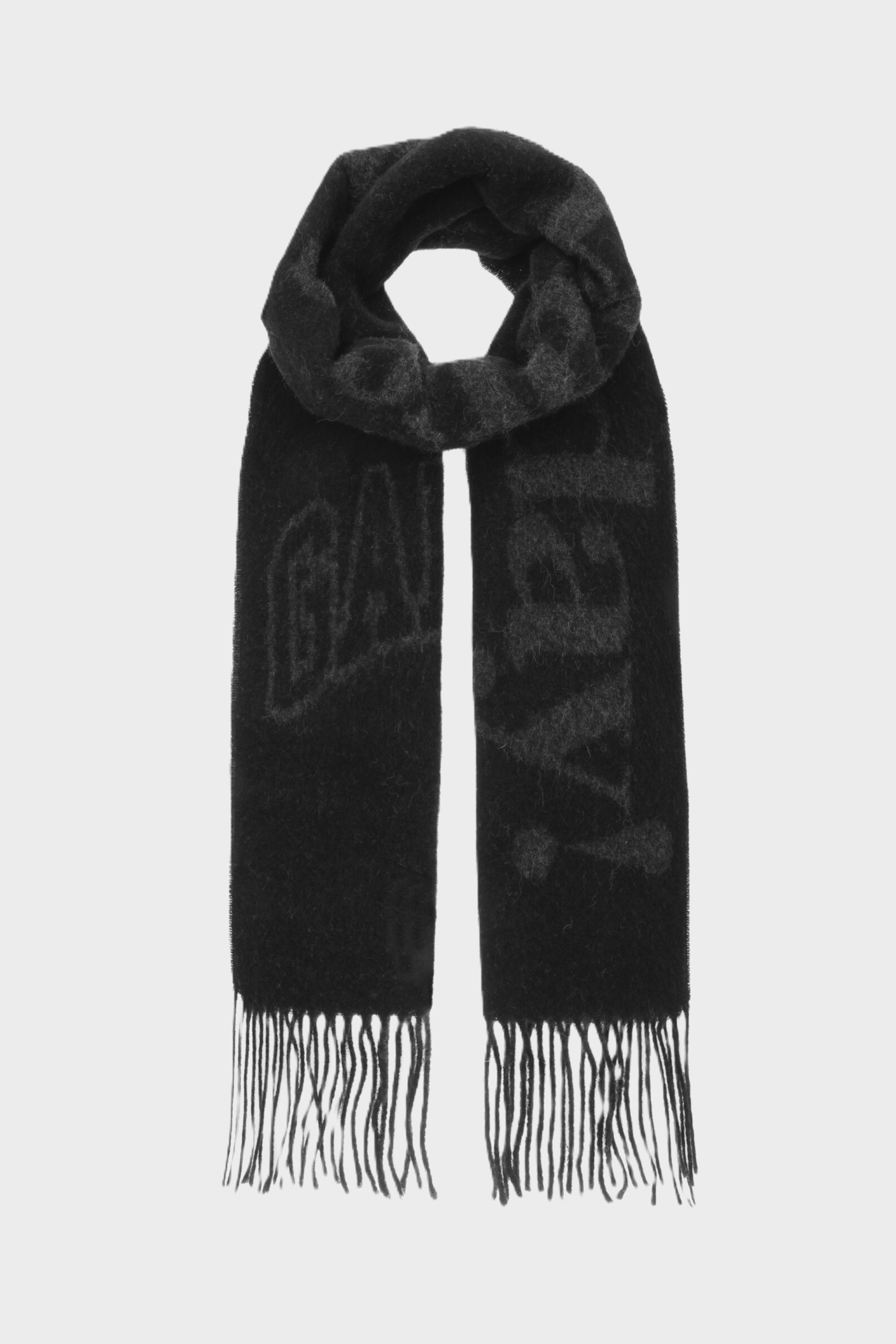 GANNI Narrow Scarf Black