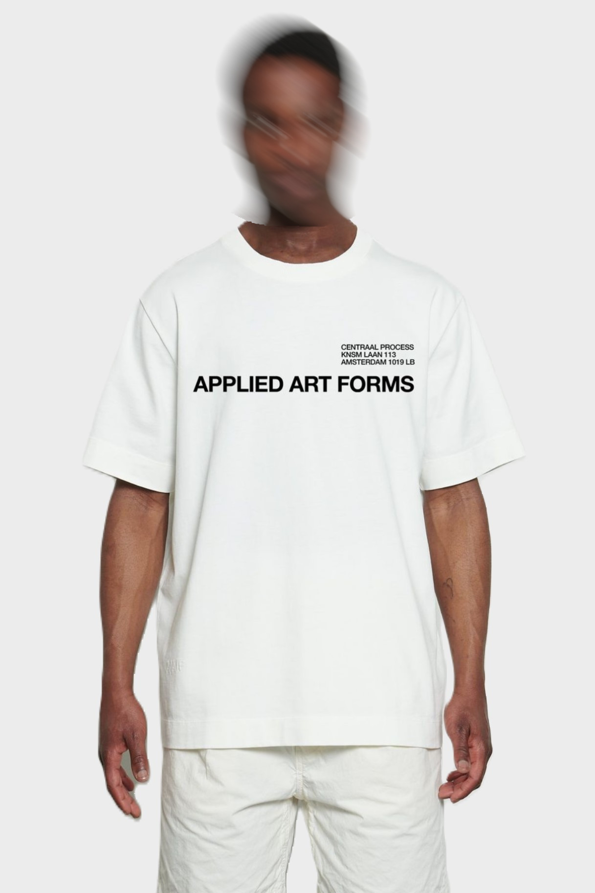 APPLIED ART FORMS Regular T-Shirt Logo in Light Ecru