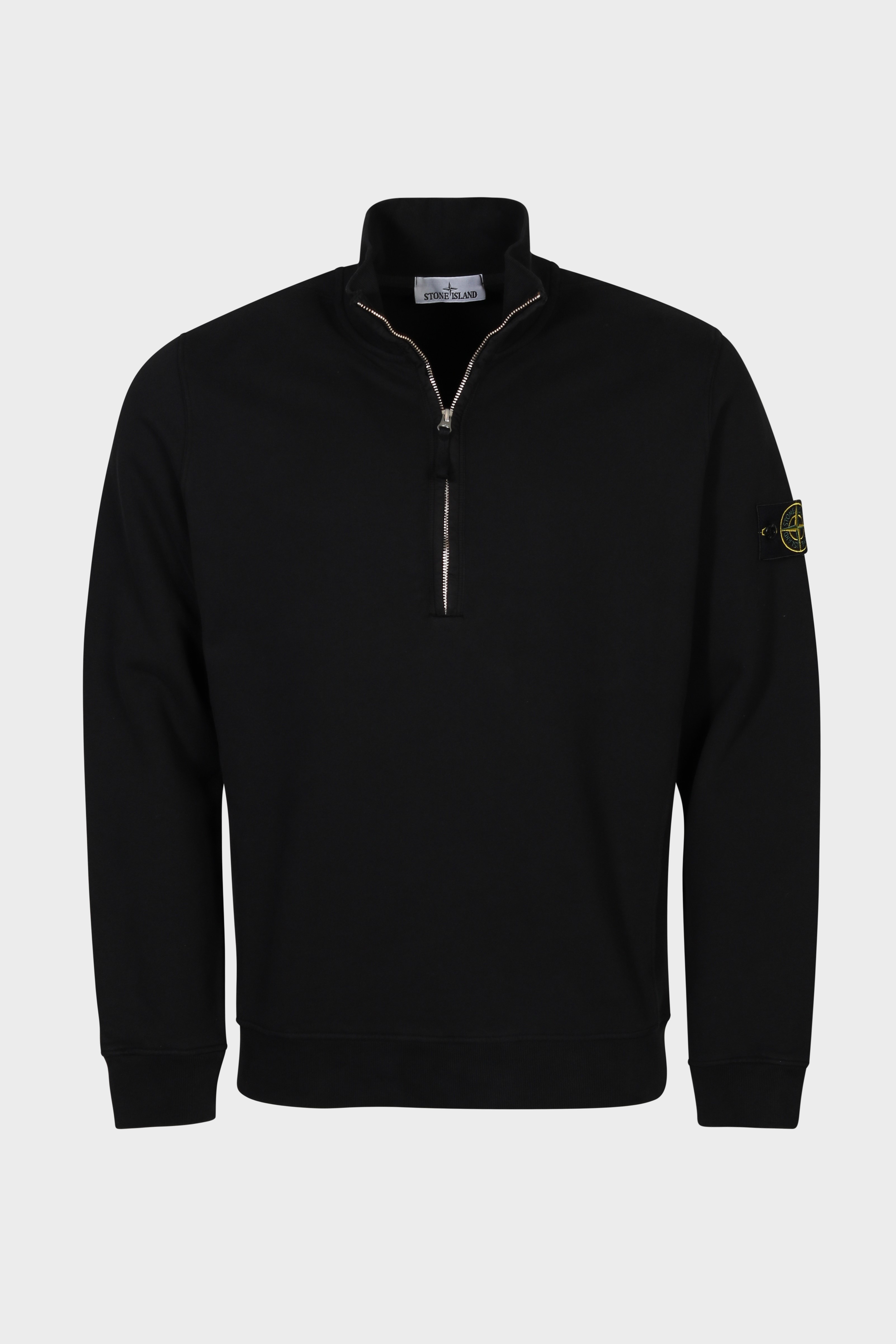 STONE ISLAND Half Zip Sweatshirt in Black