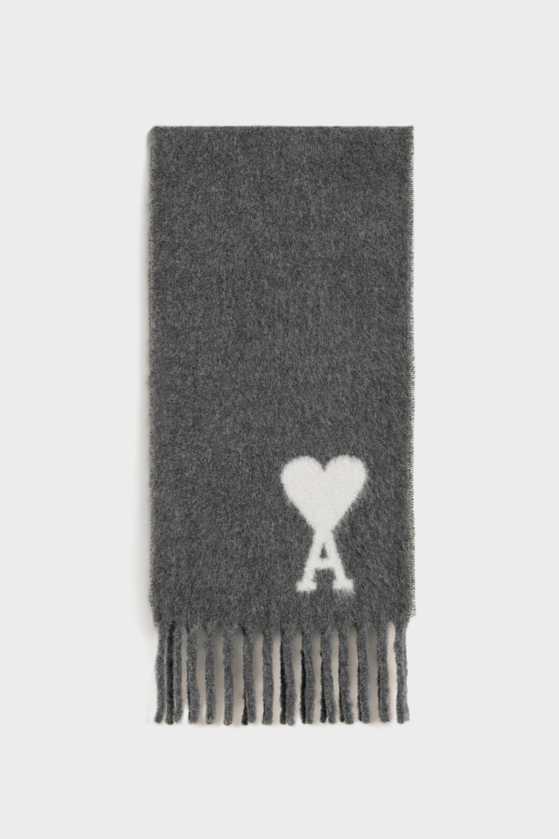 AMI PARIS de Coeur Oversize Scarf in Dark Grey