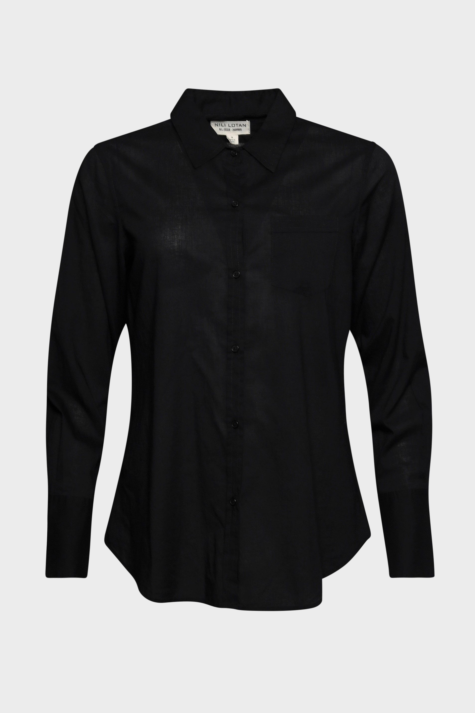 NILI LOTAN Cotton Voile NL Shirt in Black
