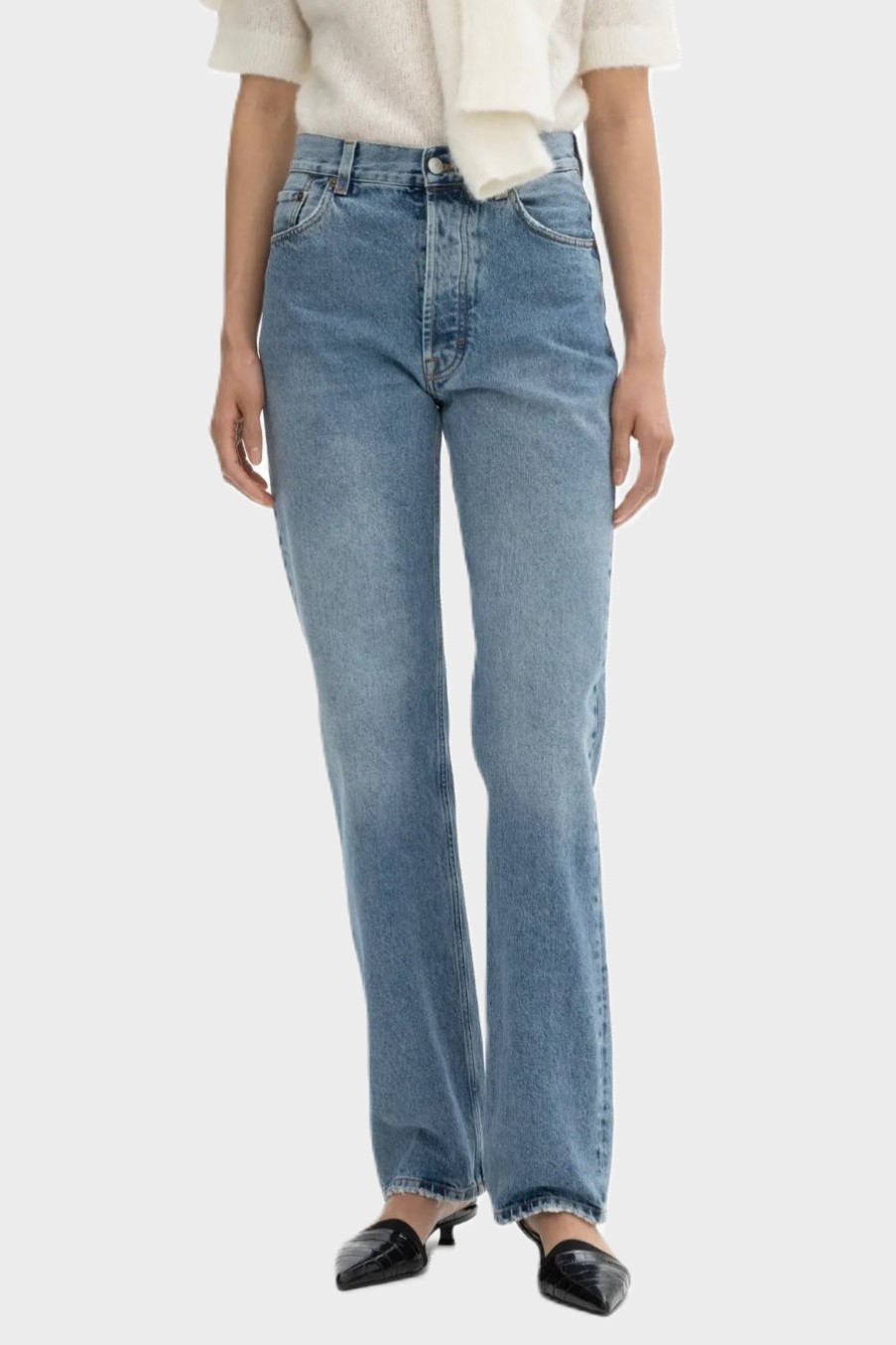 DAGMAR Straight Leg Denim in Light Blue Wash