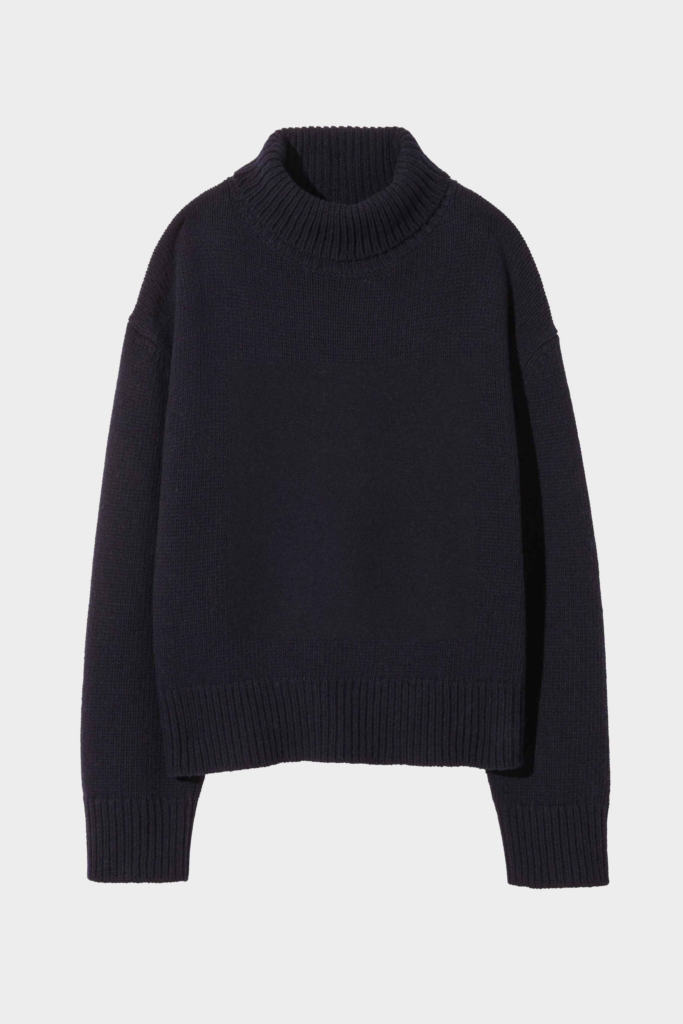 NILI LOTAN Omaira Turtleneck Knit Sweater in Dark Navy