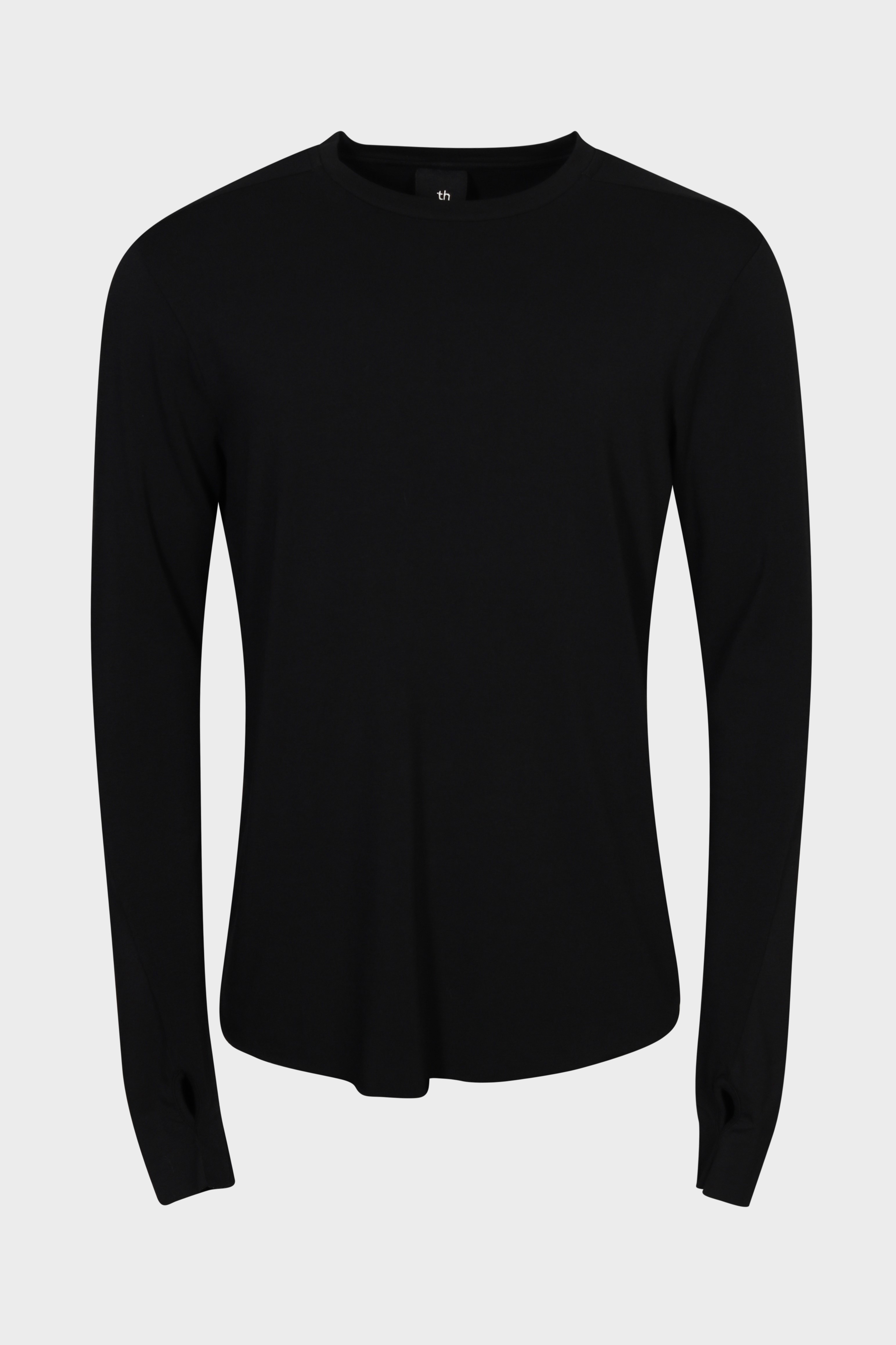 THOM KROM Soft Cotton Stretch Sweatshirt in Black