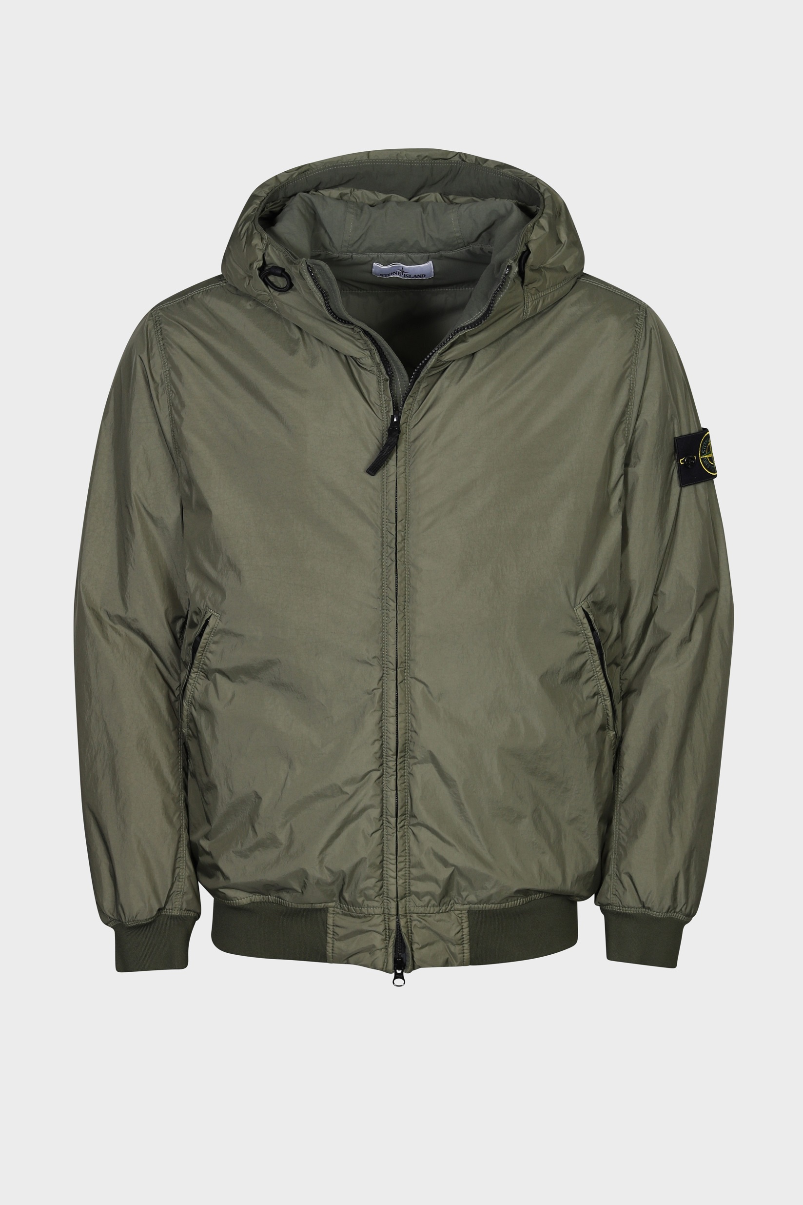 STONE ISLAND Garment Dyed Crinkle Reps Hooded Jacket in Olive