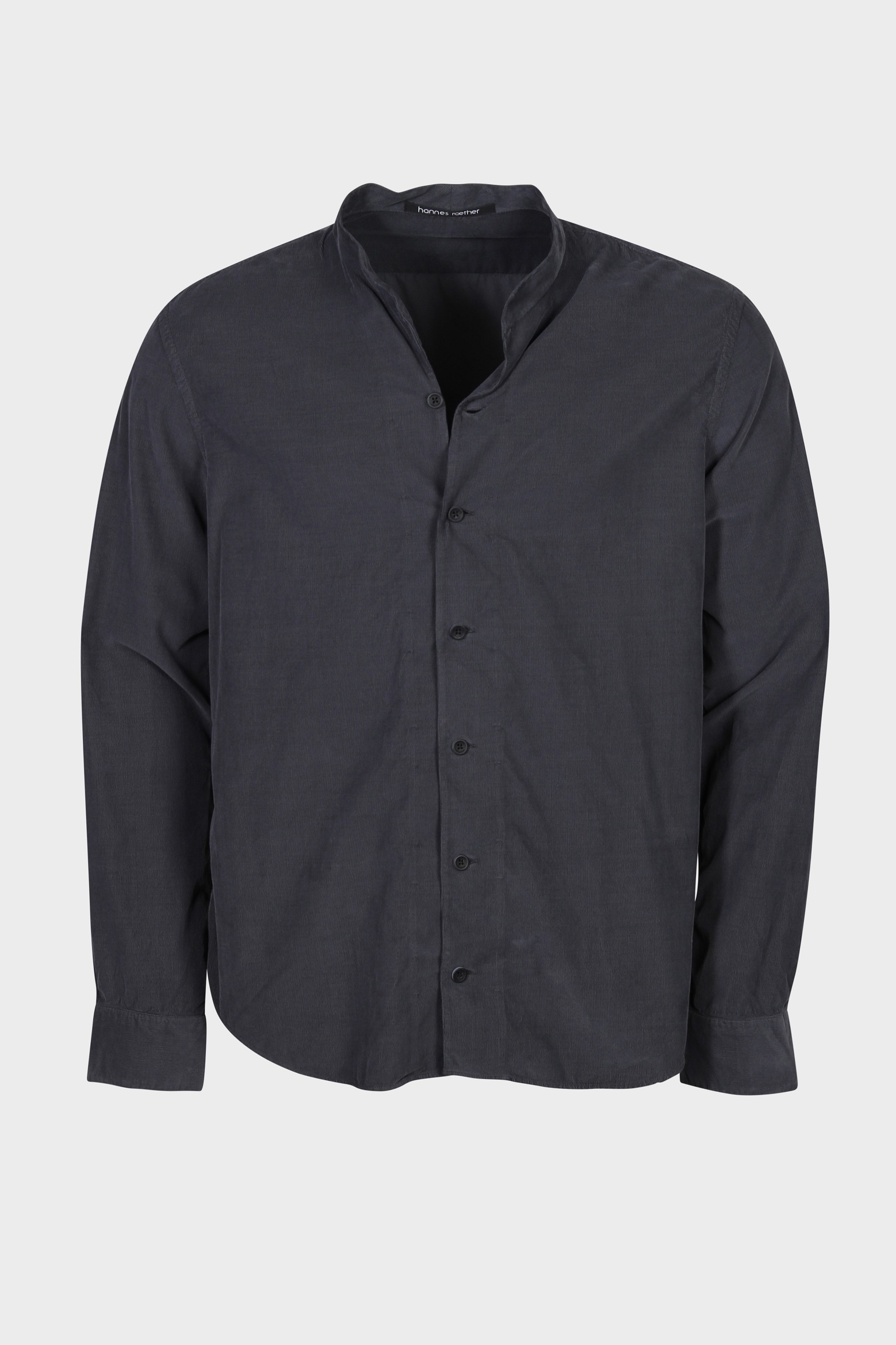 HANNES ROETHER Corduroy Shirt in Dark Grey