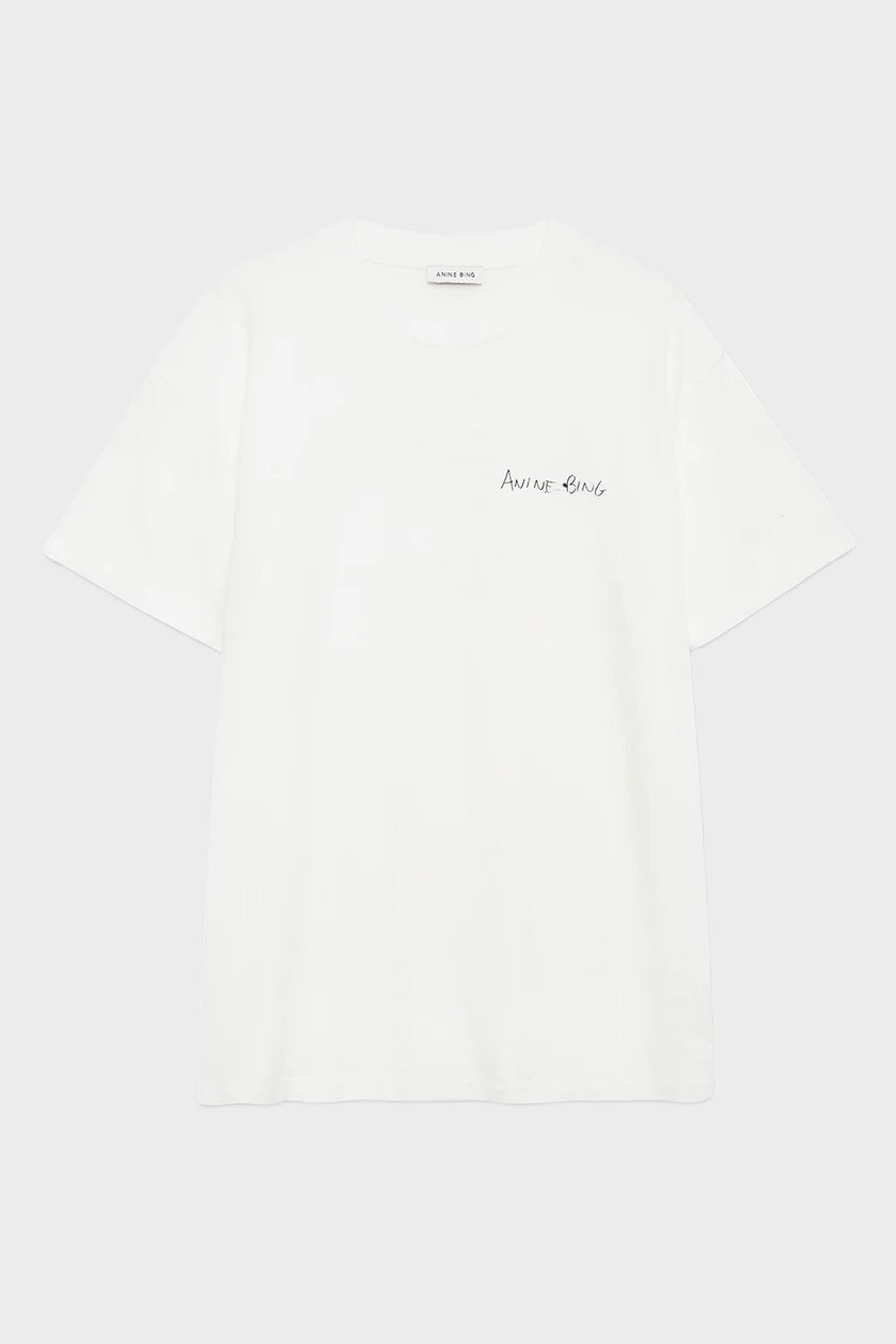 ANINE BING Walker T-Shirt Lyrics in Ivory