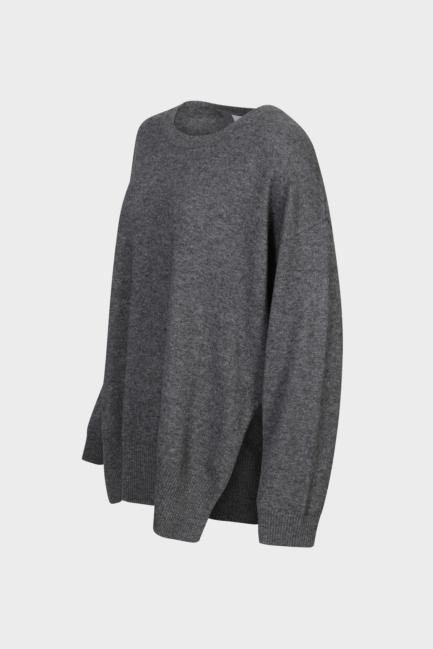 FLONA Loose Fit Cashmere Sweater in Grey Melange