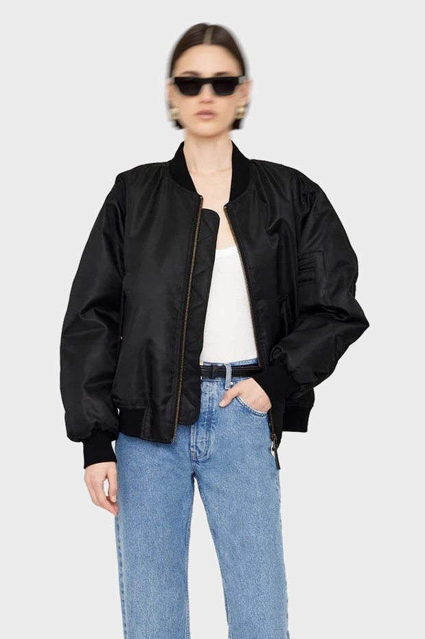 ANINE BING Leon Bomber Jacket in Black