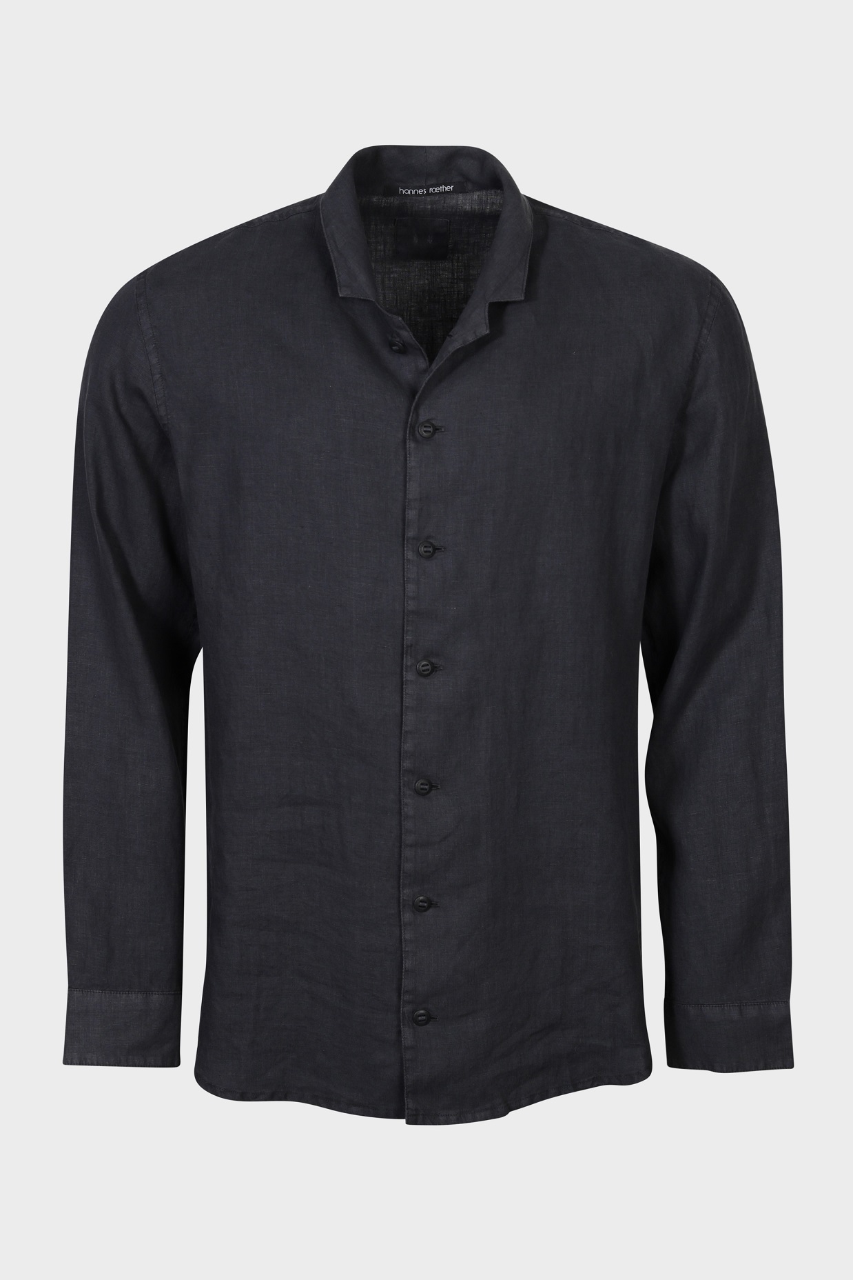 HANNES ROETHER Linen Shirt in Dark Grey