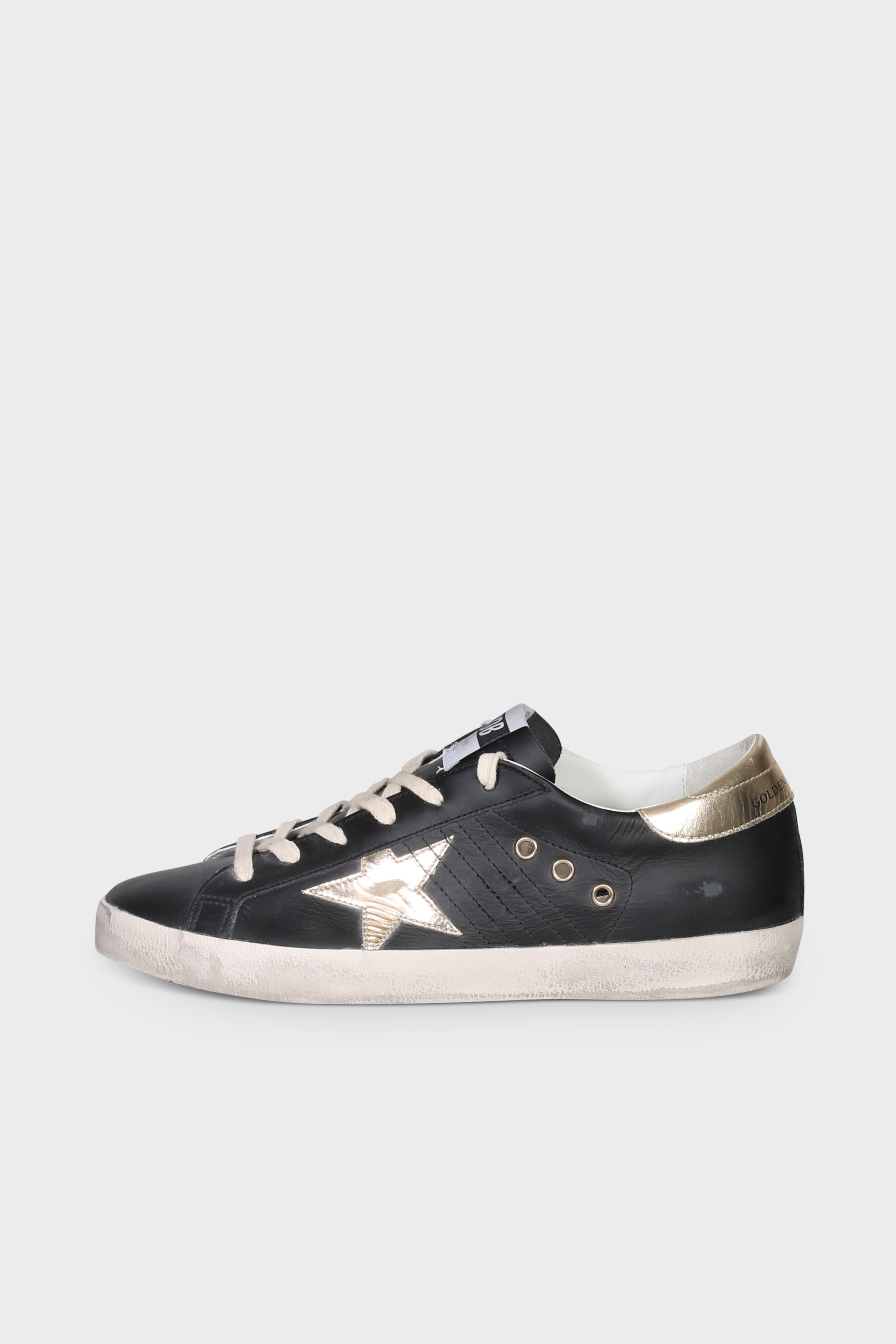 GOLDEN GOOSE Super-Star in Black/Gold